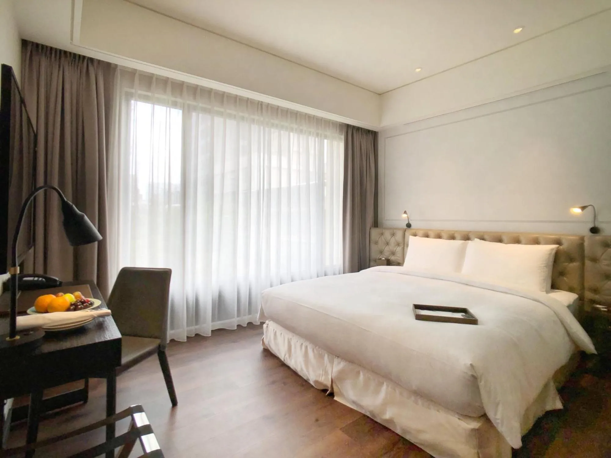 Photo of the whole room, Bed in Hotel Mvsa+Michelin 2 Starred Molino de Urdàniz