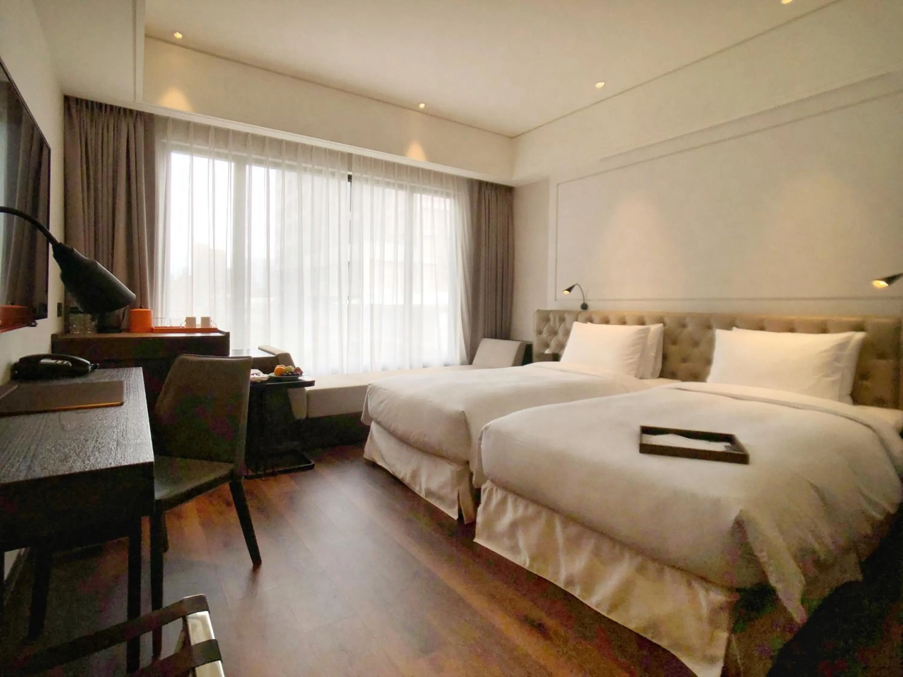 Photo of the whole room, Bed in Hotel Mvsa+Michelin 2 Starred Molino de Urdàniz