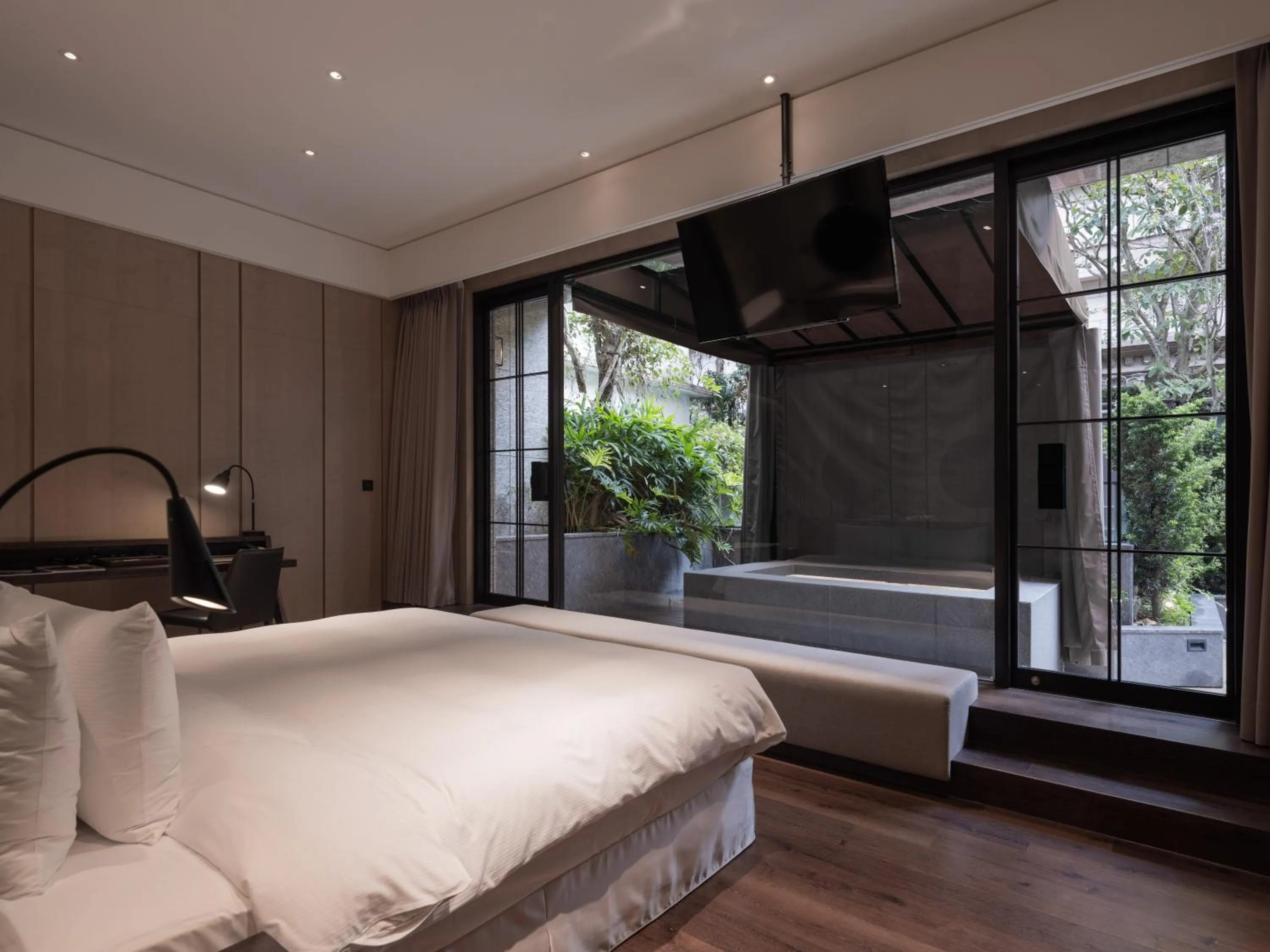 Photo of the whole room, Bed in Hotel Mvsa+Michelin 2 Starred Molino de Urdàniz