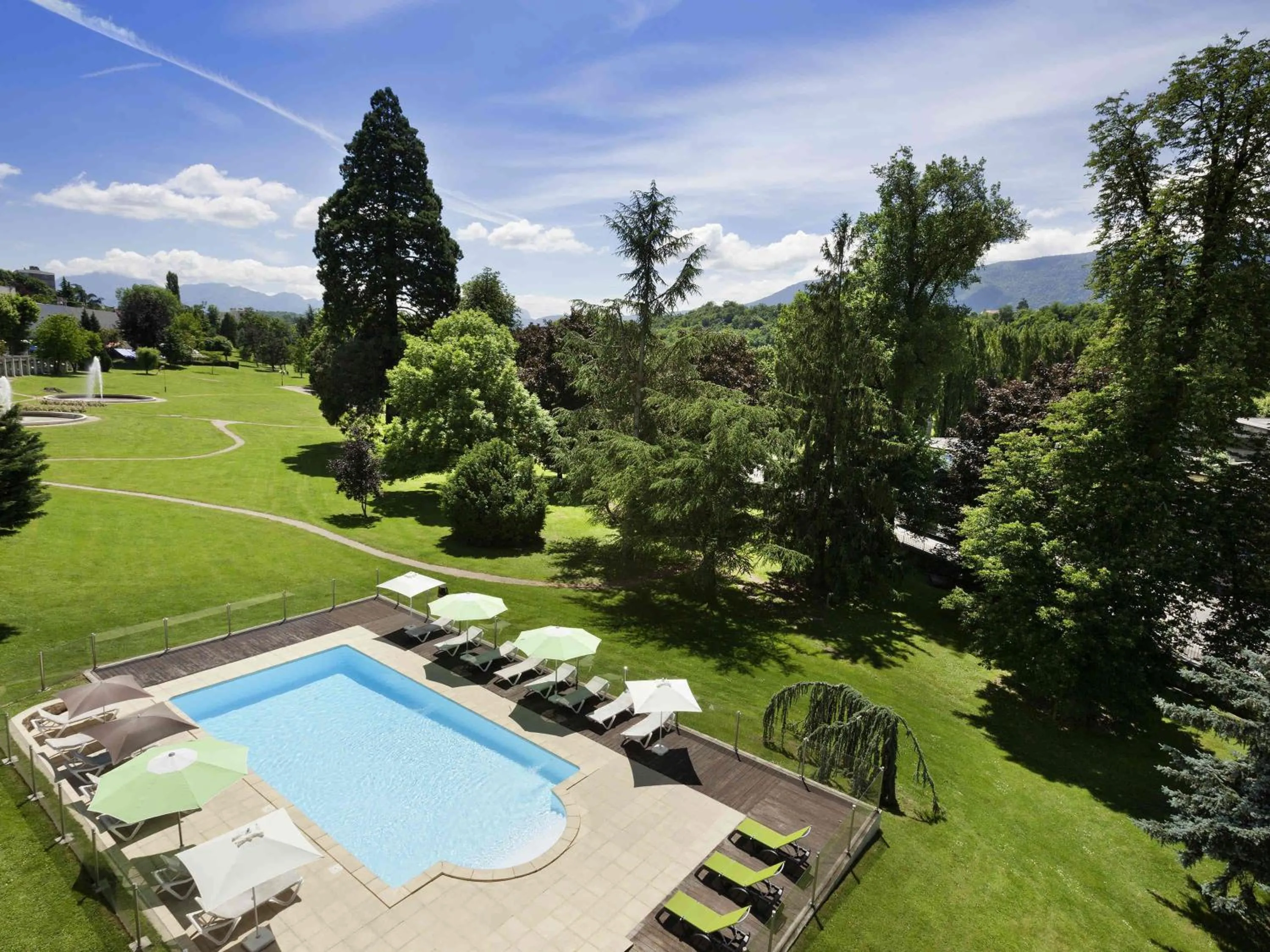 Pool view in ibis Styles Aix les Bains Domaine de Marlioz