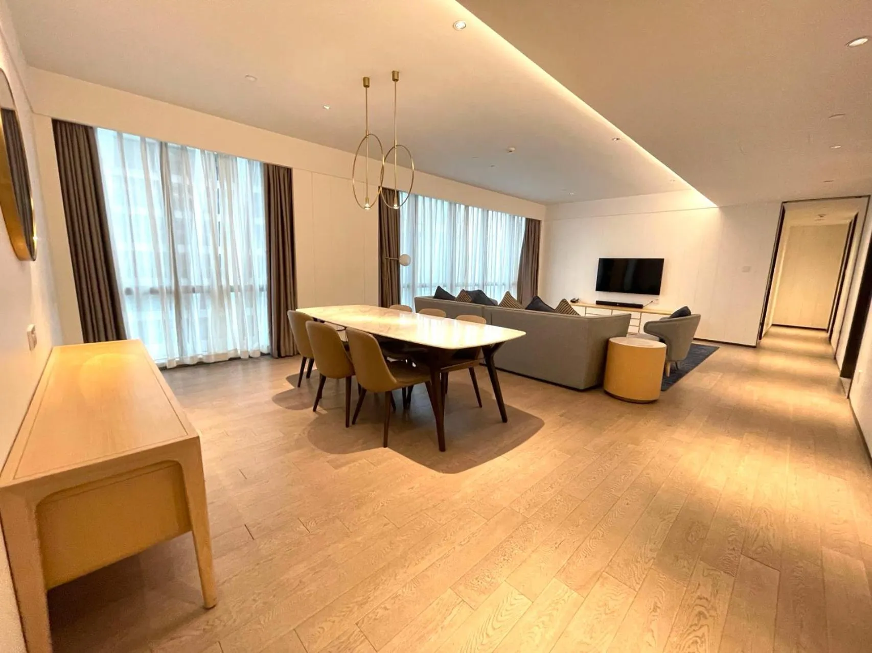 Living room in Ascott Raffles City Chongqing