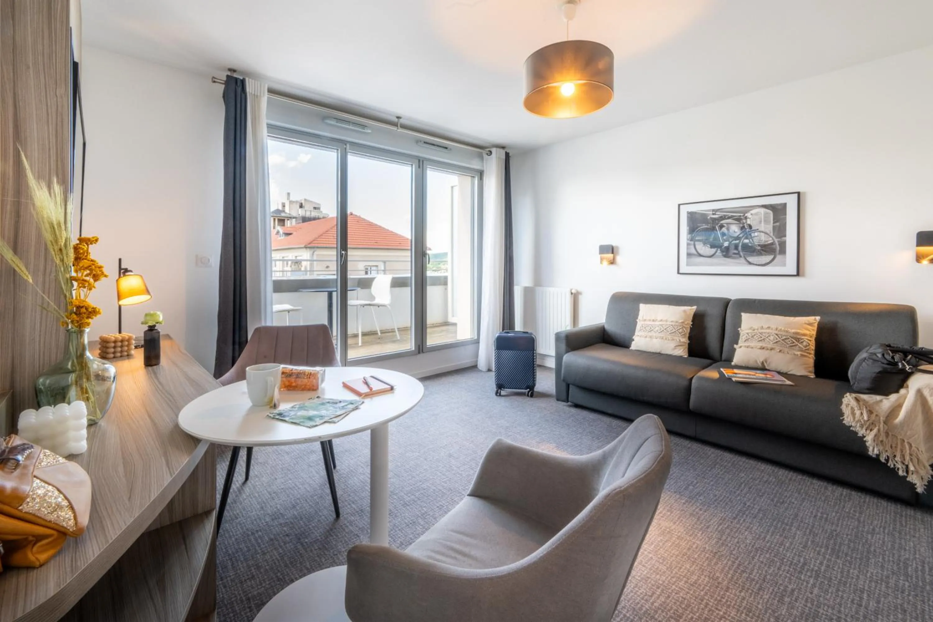 Seating area in Nemea Appart Hotel Grand Cœur Nancy Centre