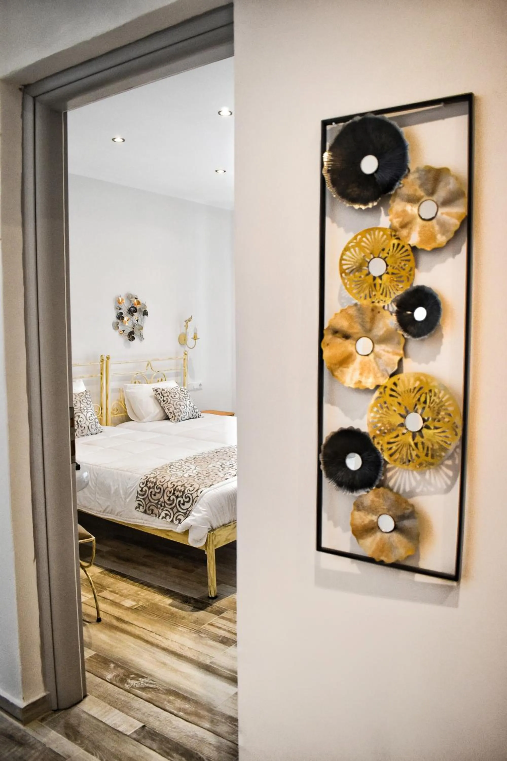 Bed in Naxos Enjoy Apartments