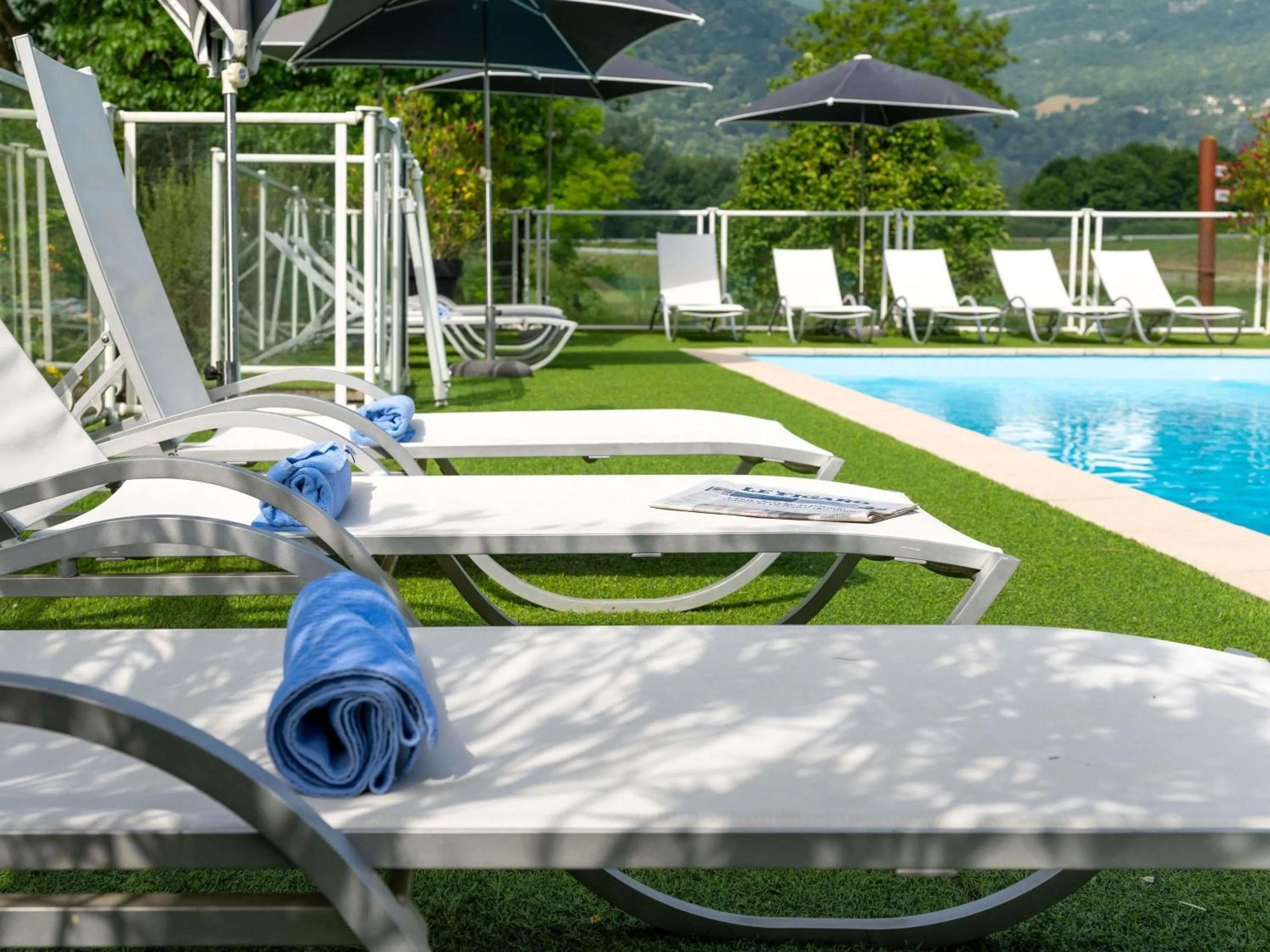 Pool view in Novotel Grenoble Nord Voreppe