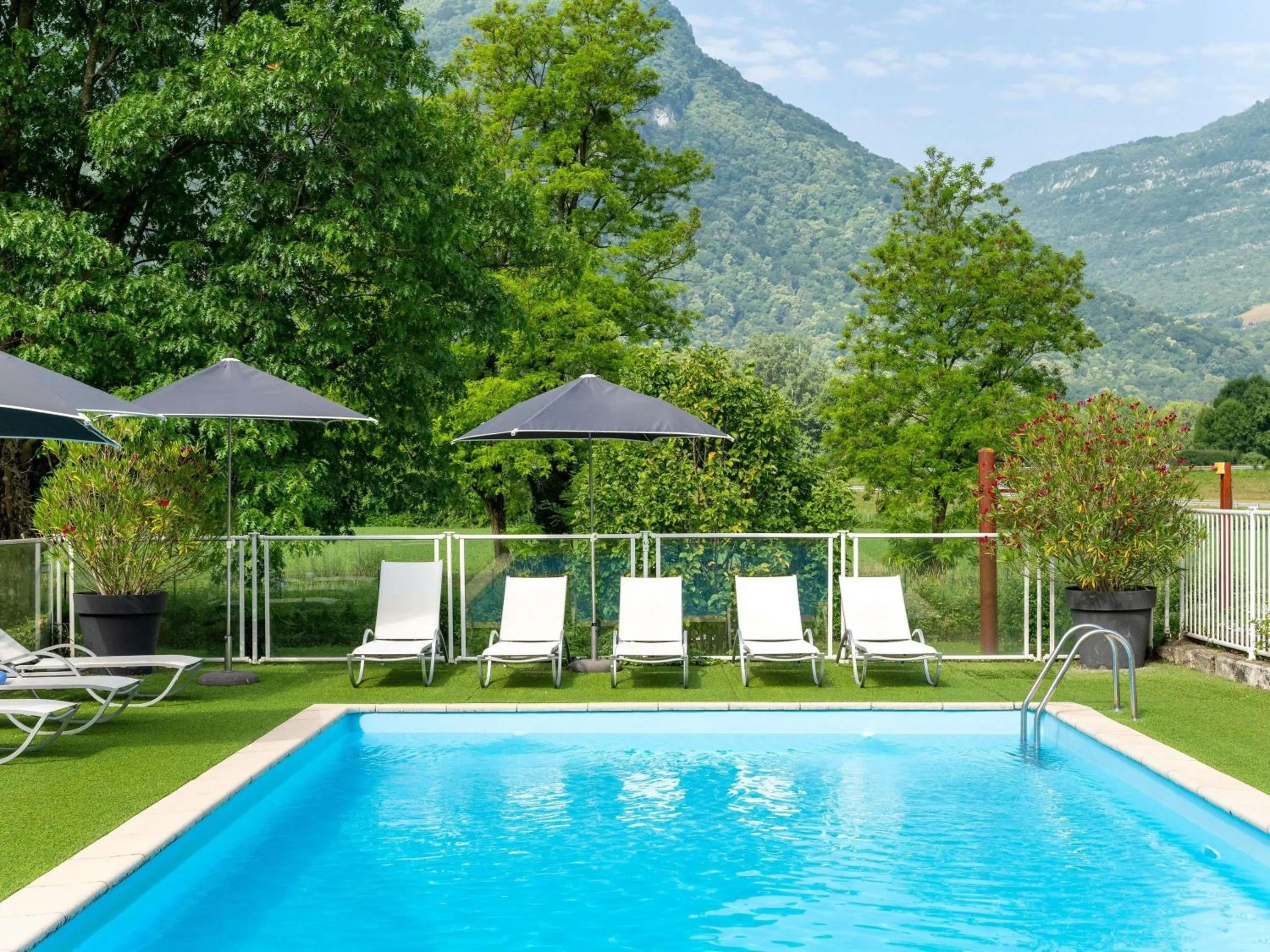 Pool view in Novotel Grenoble Nord Voreppe