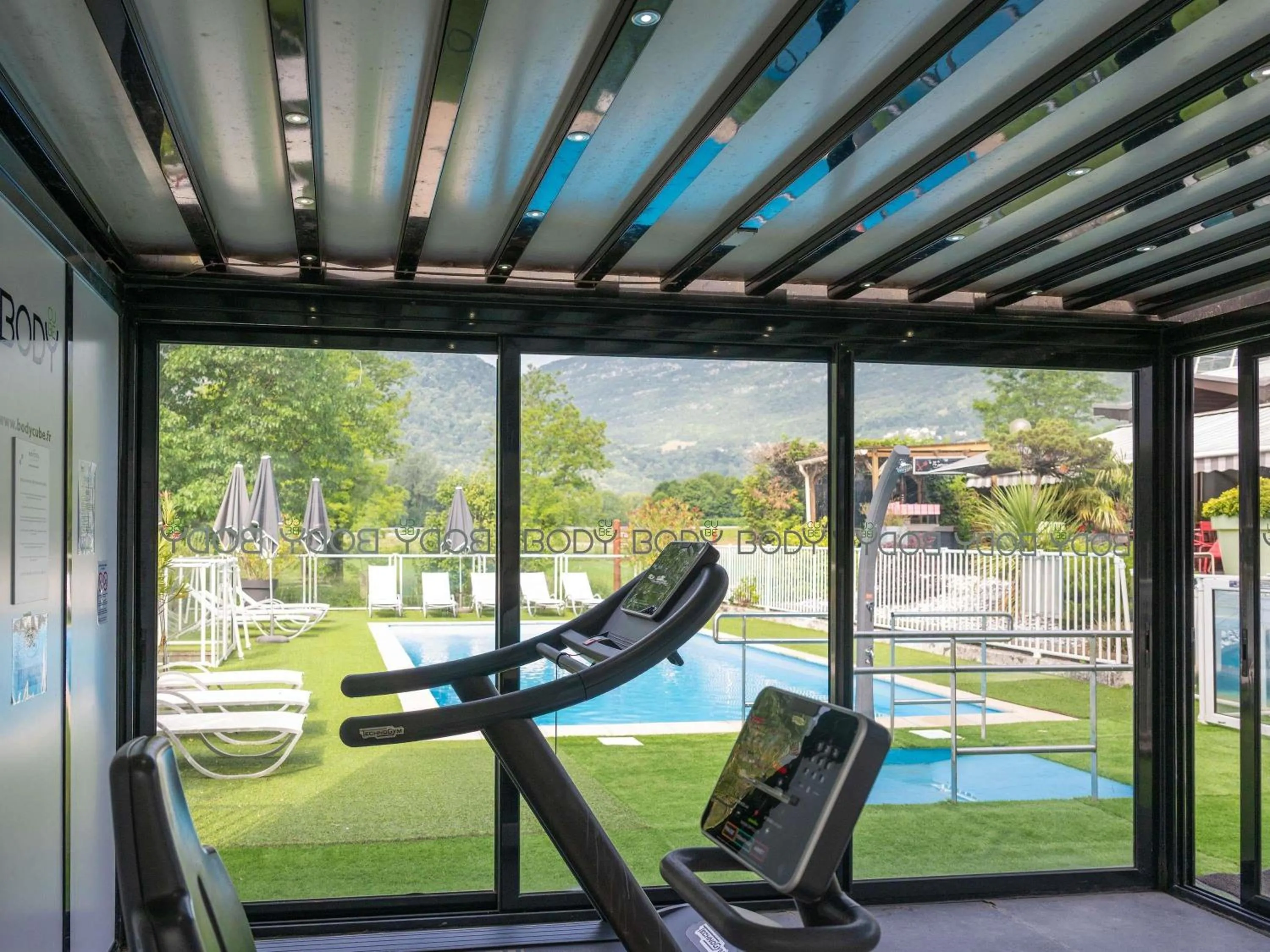 Pool view in Novotel Grenoble Nord Voreppe