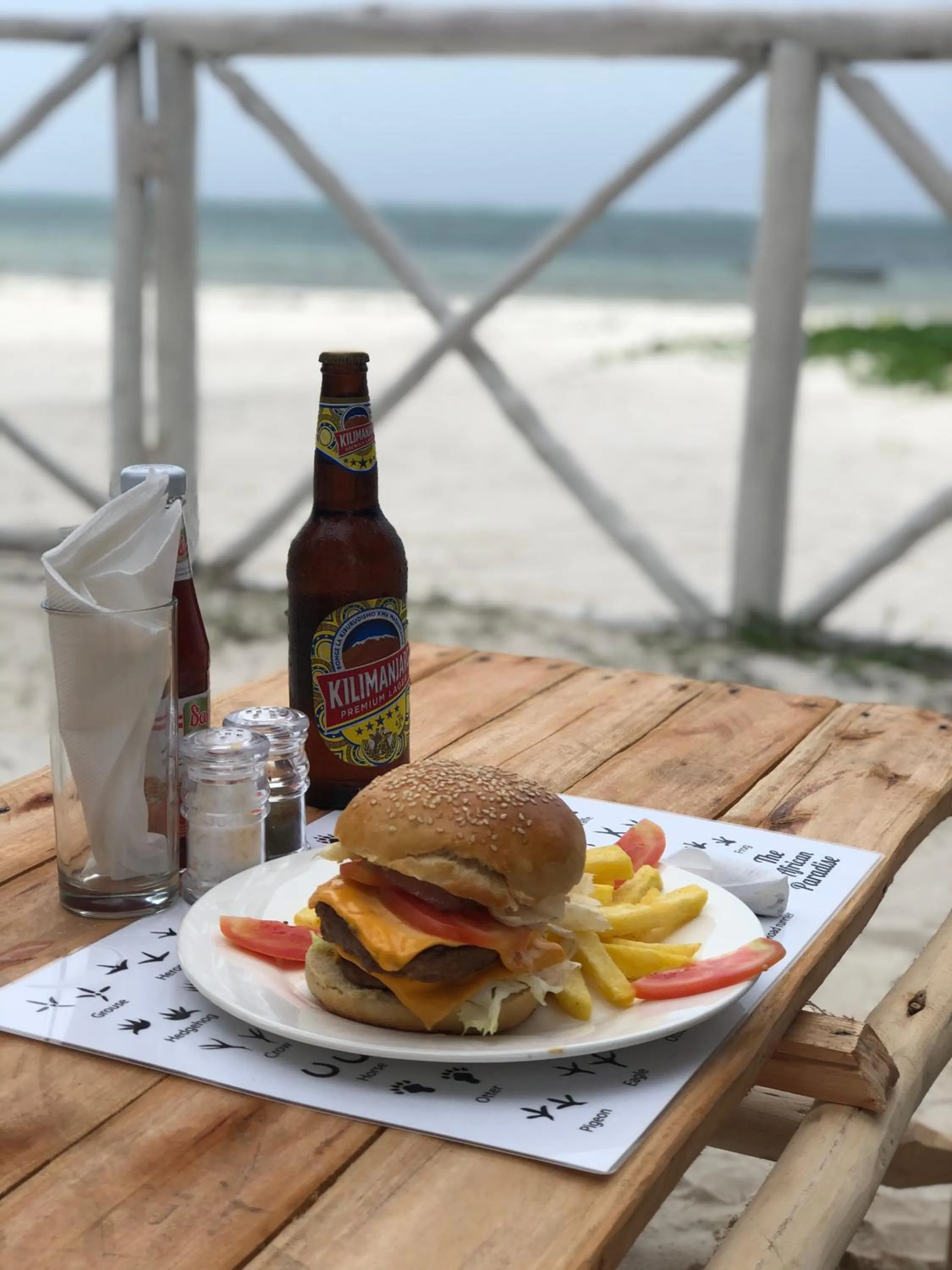 Food and drinks in The African Paradise Beach Hotel