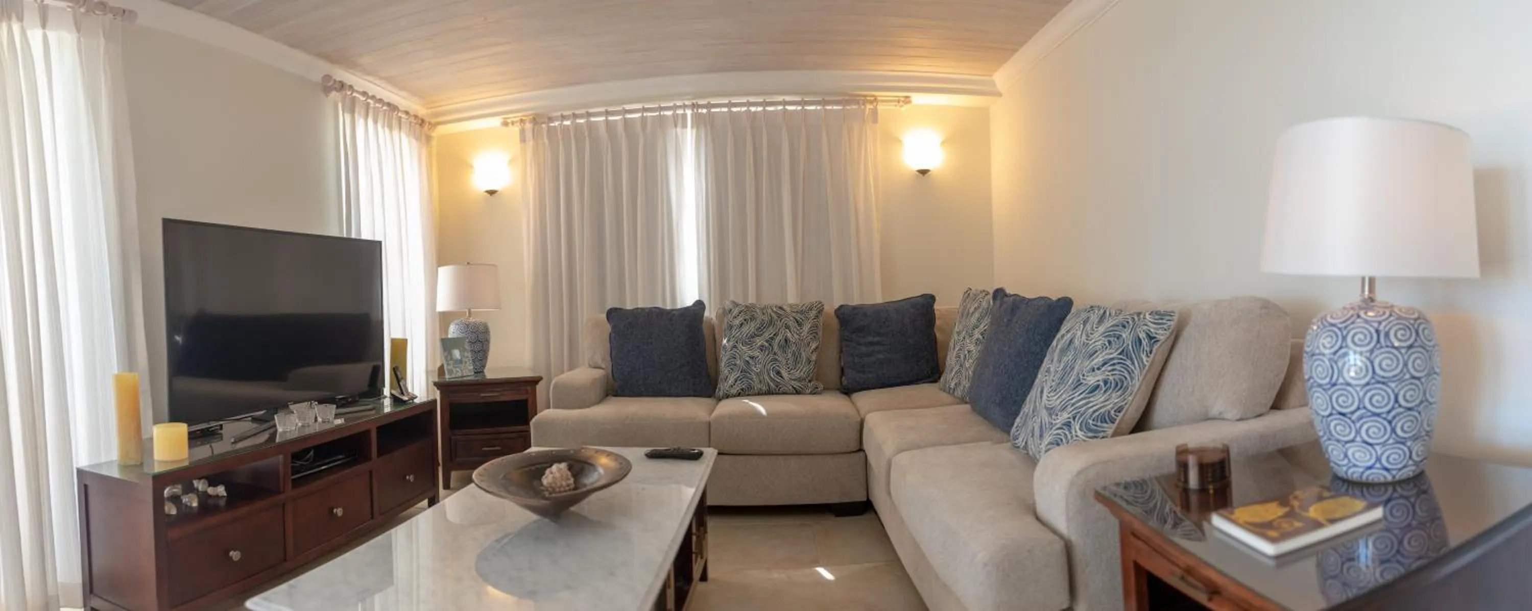 Living room in White Sands Beach Condos