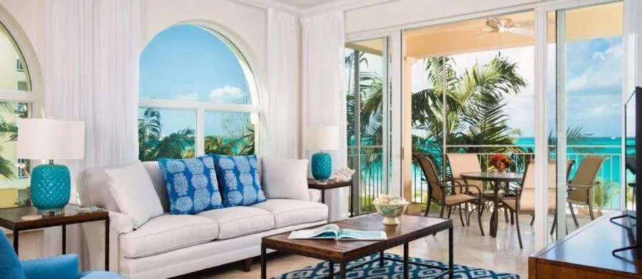 Living room in The Tuscany on Grace Bay