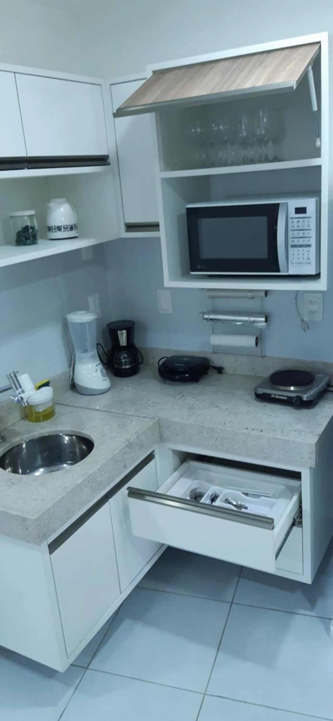 Kitchen or kitchenette in Apartamento moderno e totalmente acessível