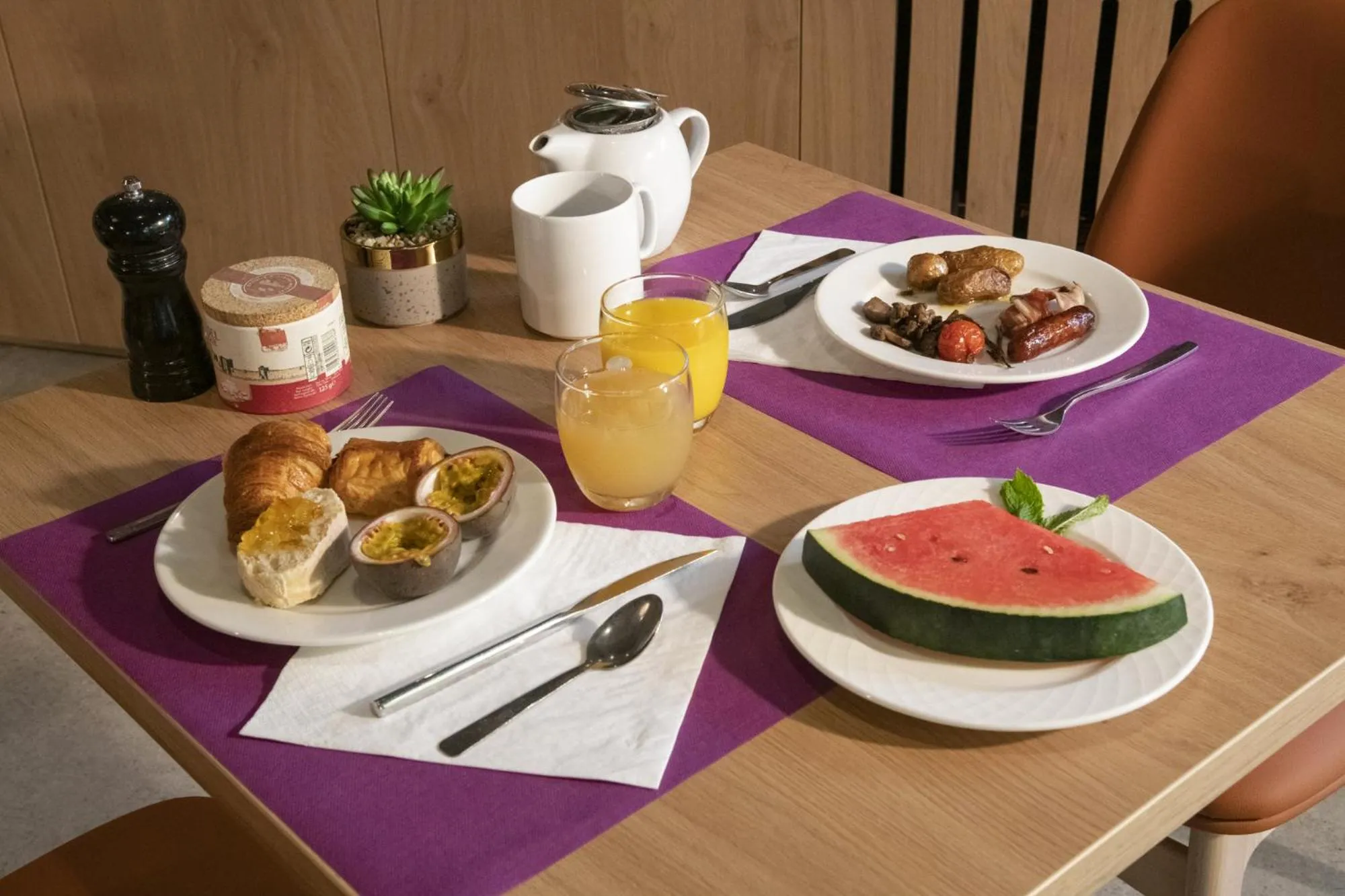 Buffet breakfast in Novotel Antibes Sophia Antipolis