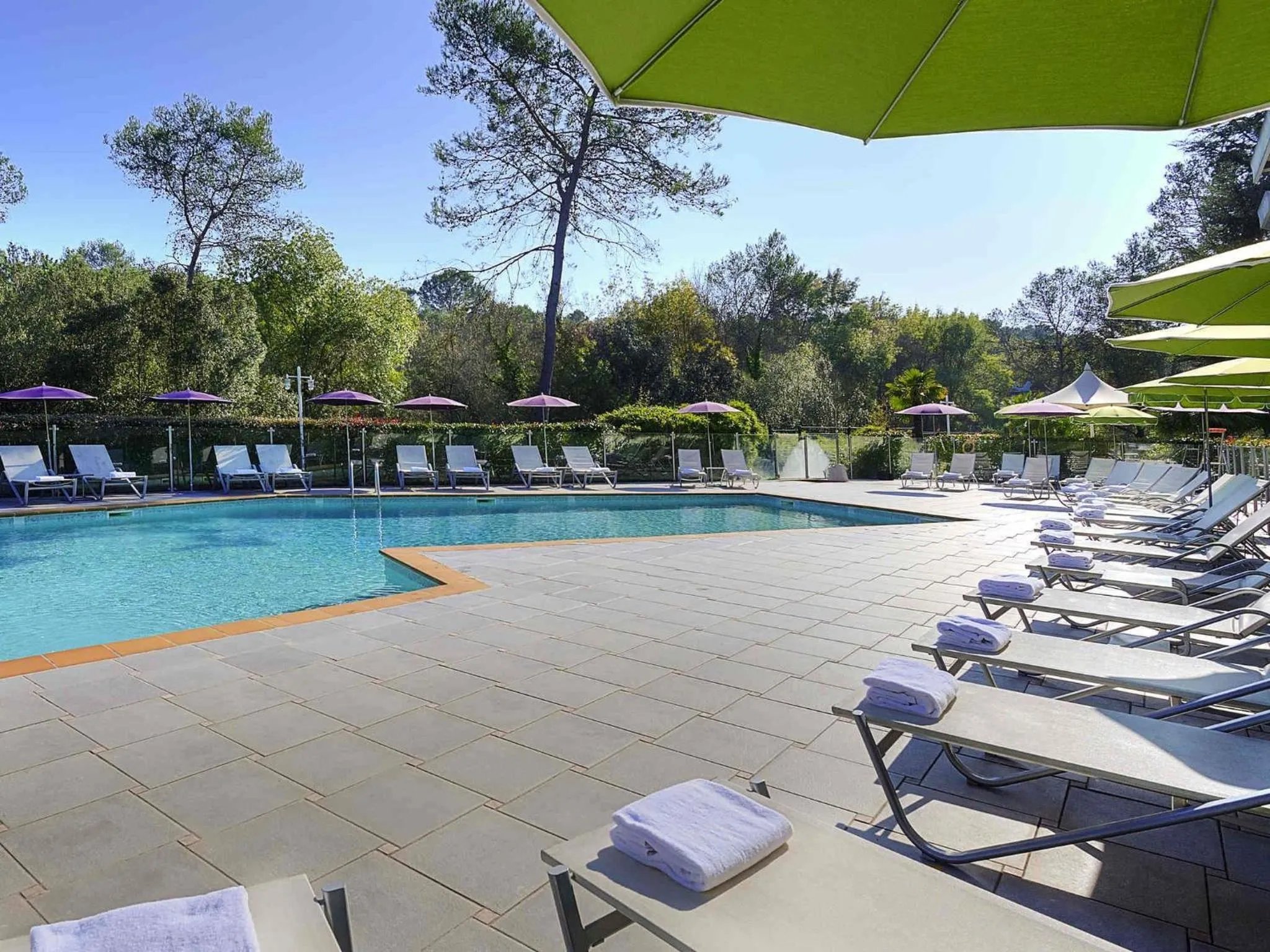 Pool view in Novotel Antibes Sophia Antipolis