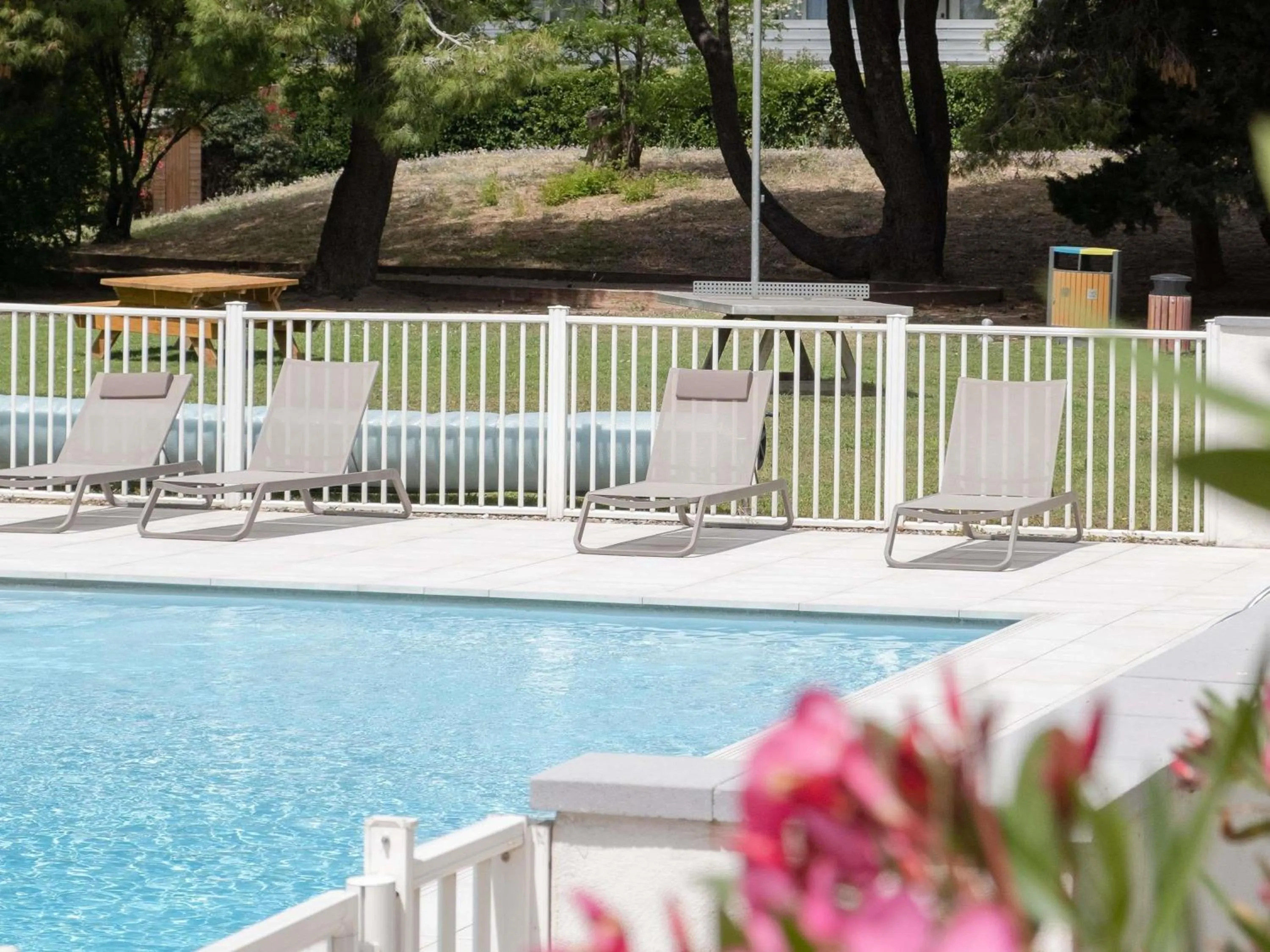 Pool view in Novotel Narbonne Sud A9/A61