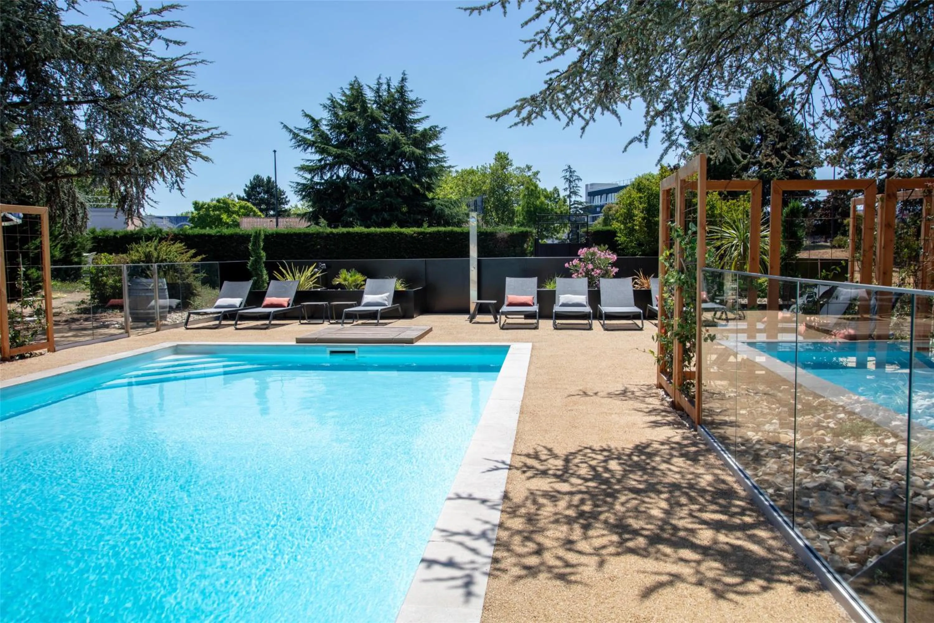 Pool view in Best Western Porte du Forez