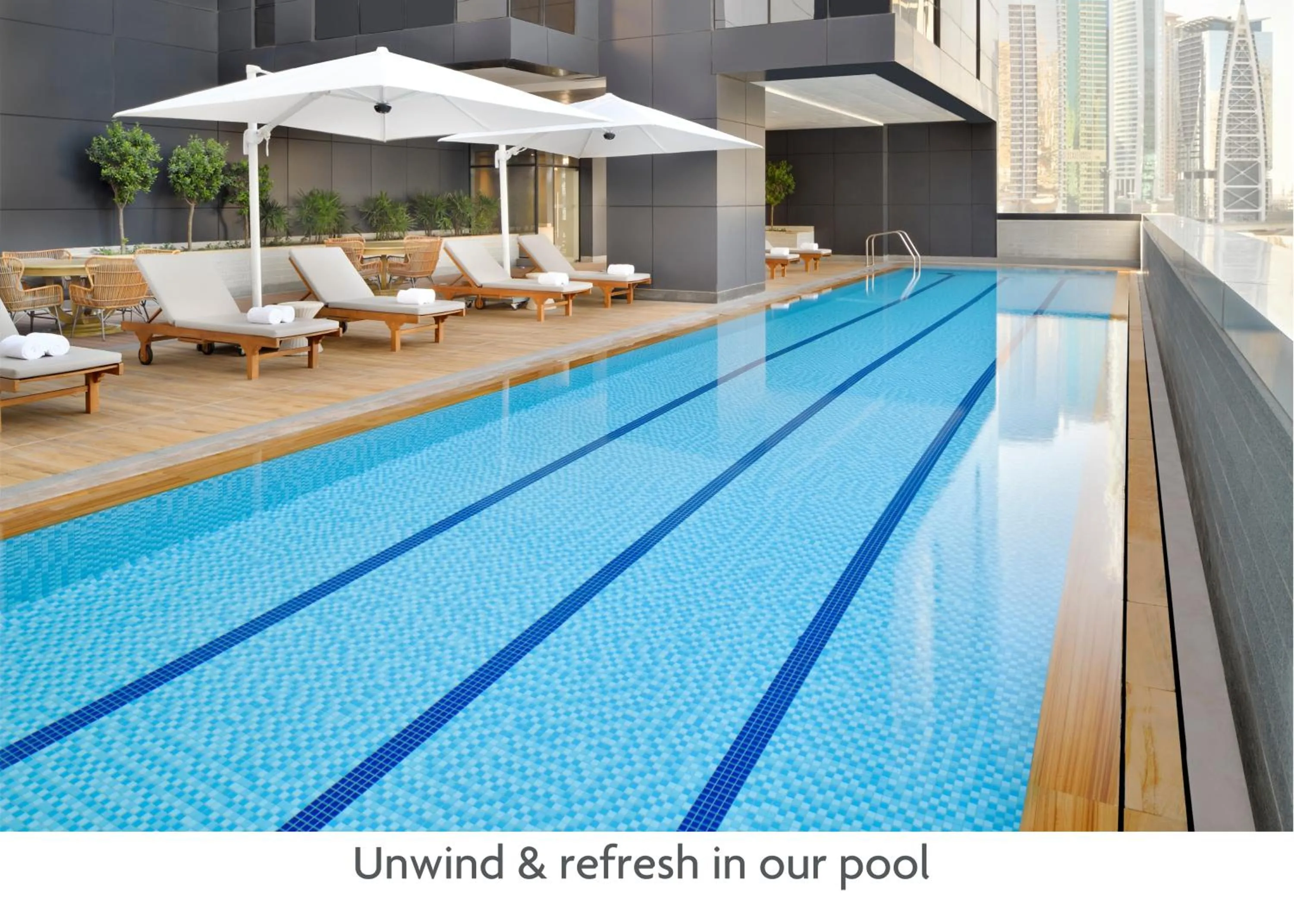 Swimming pool in Crowne Plaza Dubai Marina by IHG