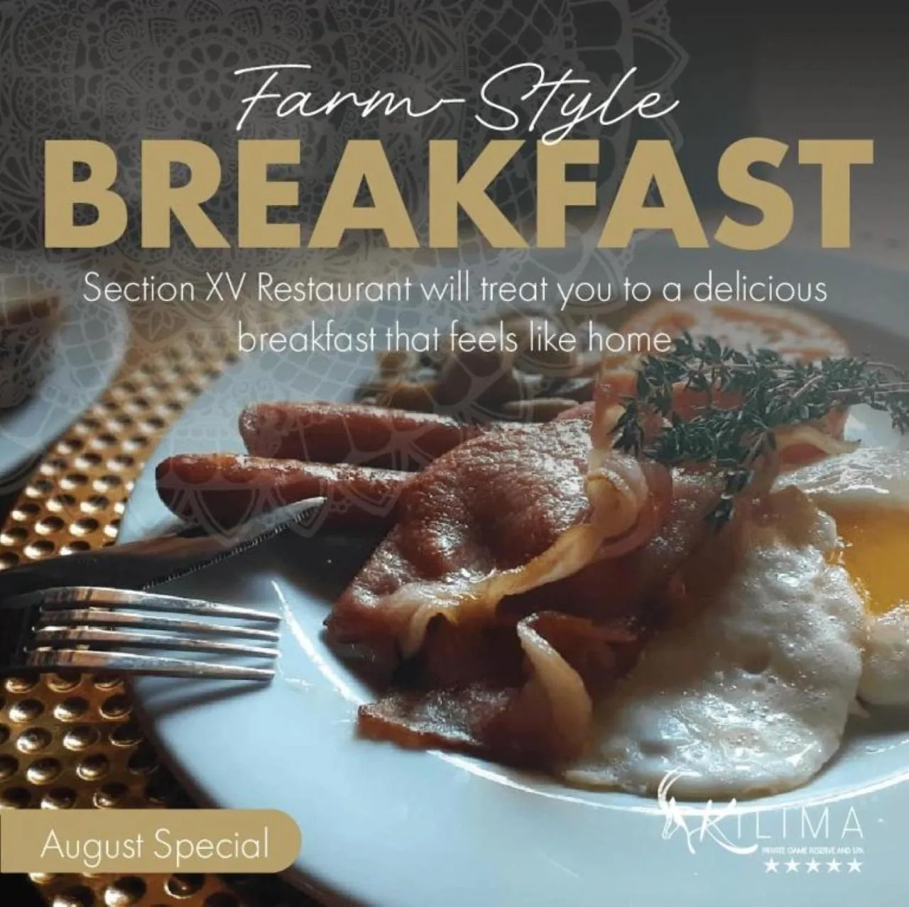 Breakfast in Kilima Private Game Reserve & Spa