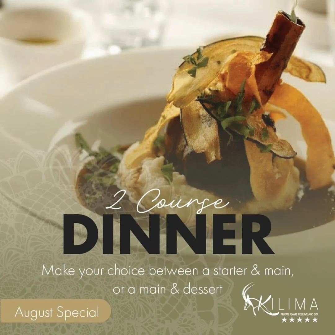 Dinner in Kilima Private Game Reserve & Spa