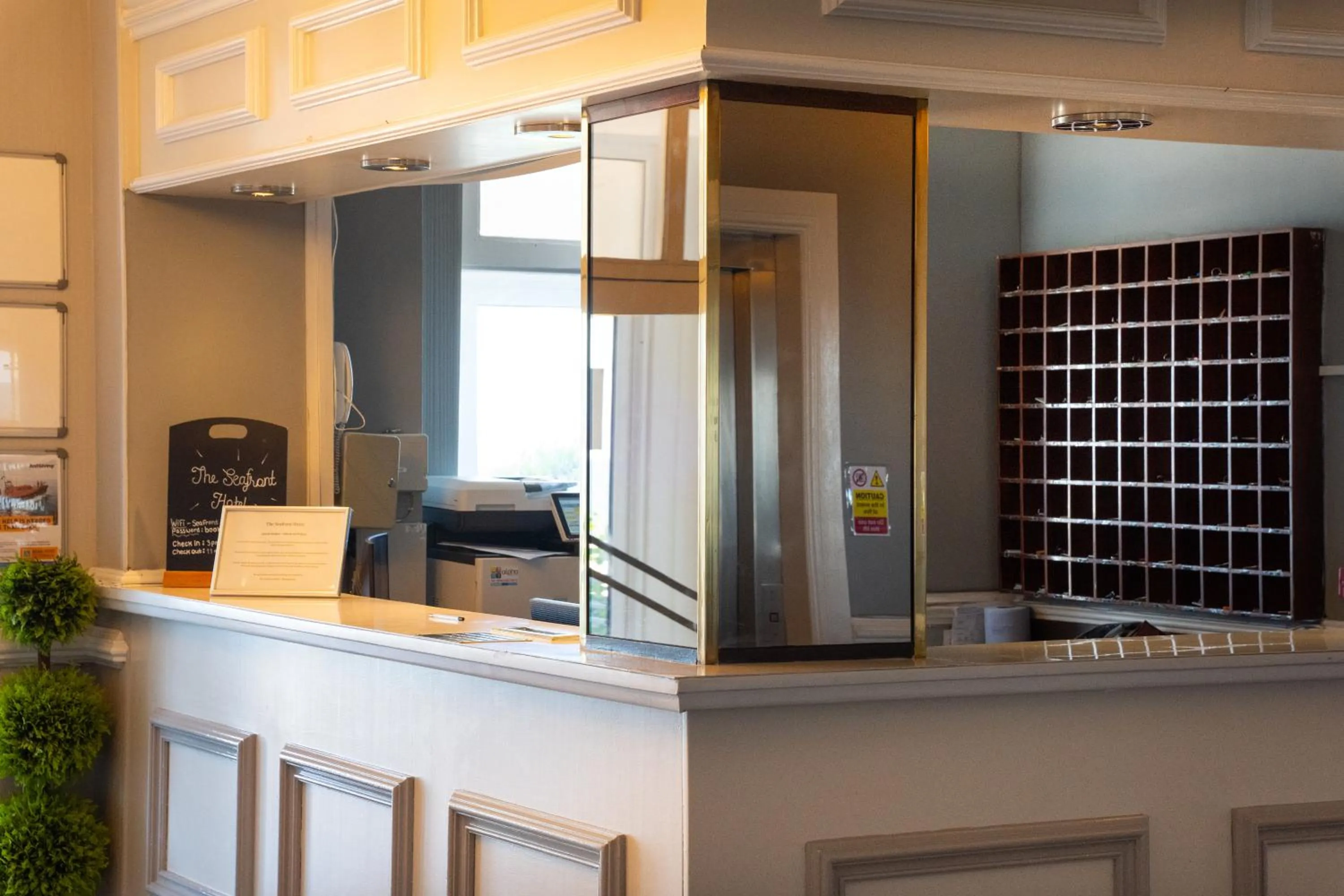 Lobby or reception in The Seafront Hotel by Compass Hospitality