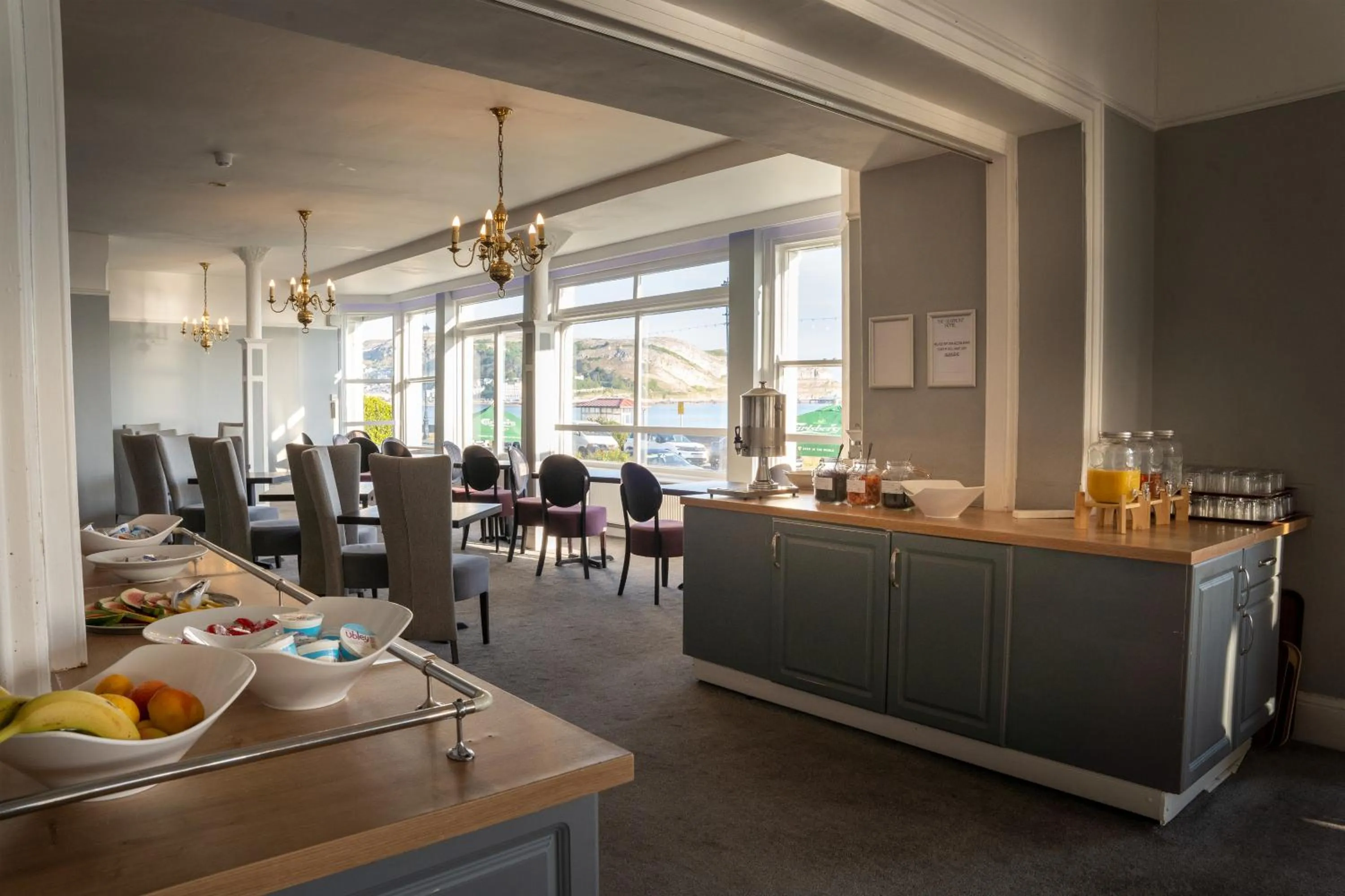 Dining area in The Seafront Hotel by Compass Hospitality
