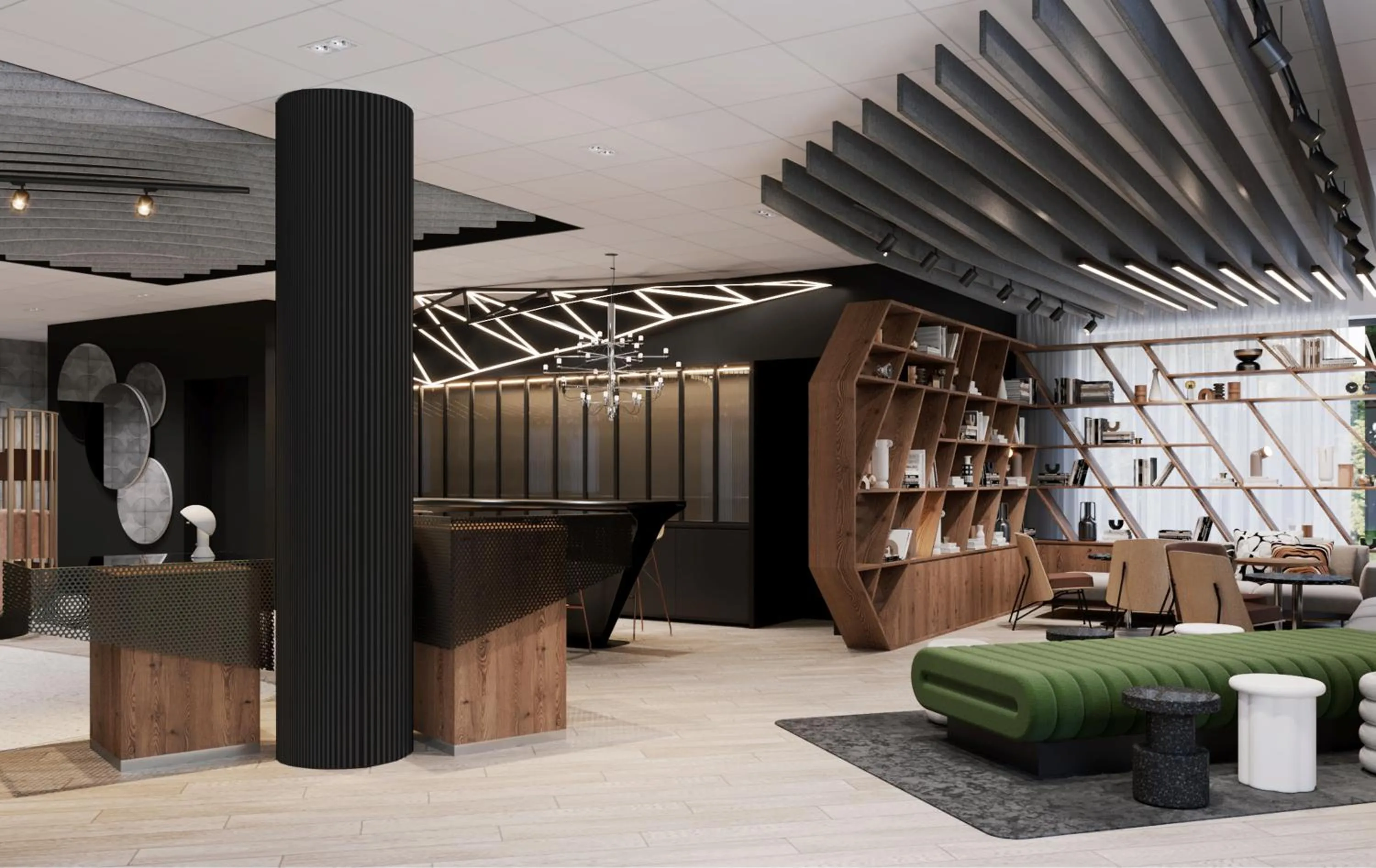 Lobby or reception in Novotel Poitiers Site du Futuroscope