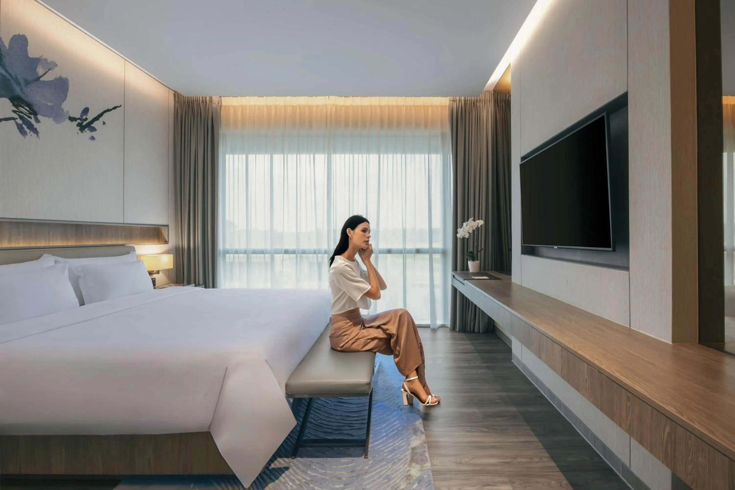 Bedroom, Bed in Dusit Thani Laguna Singapore