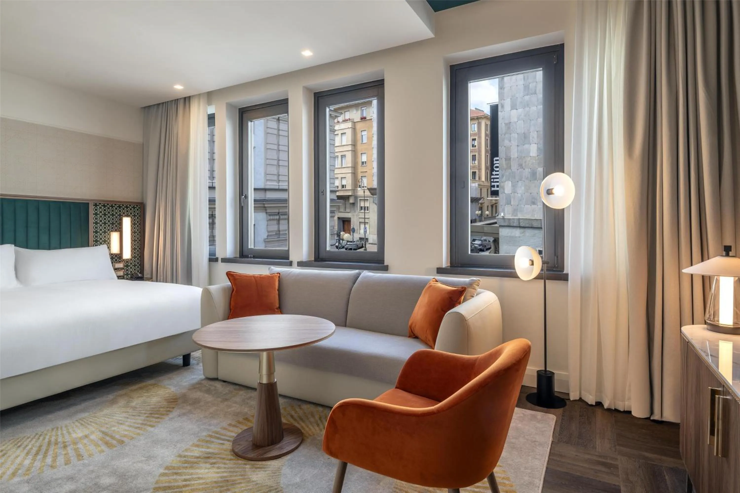 Living room, Bed in Hilton Turin Centre