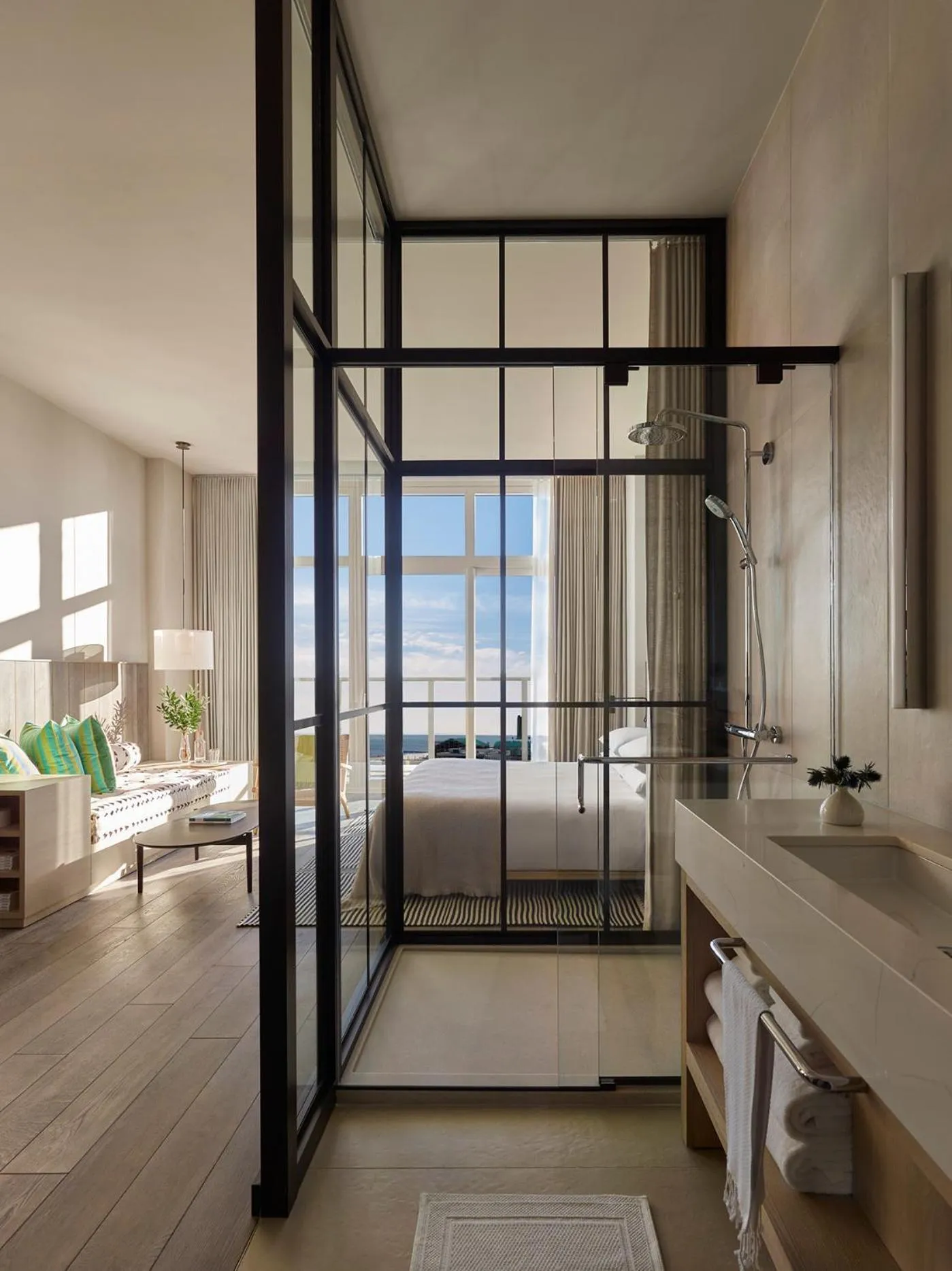Bathroom, Bed in Asbury Ocean Club Hotel