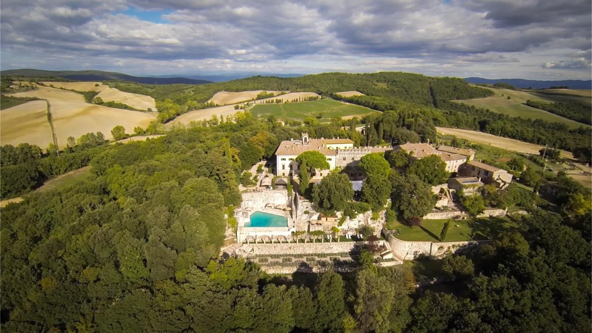 Bird's eye view in Borgo Pignano Tuscany