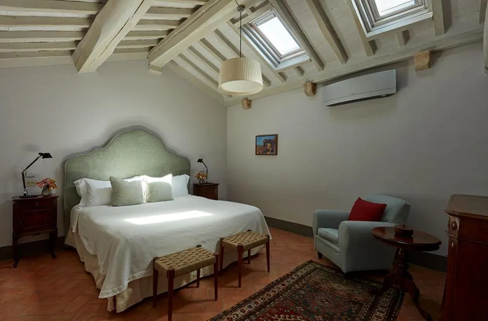 Bedroom, Bed in Borgo Pignano Volterra Tuscany