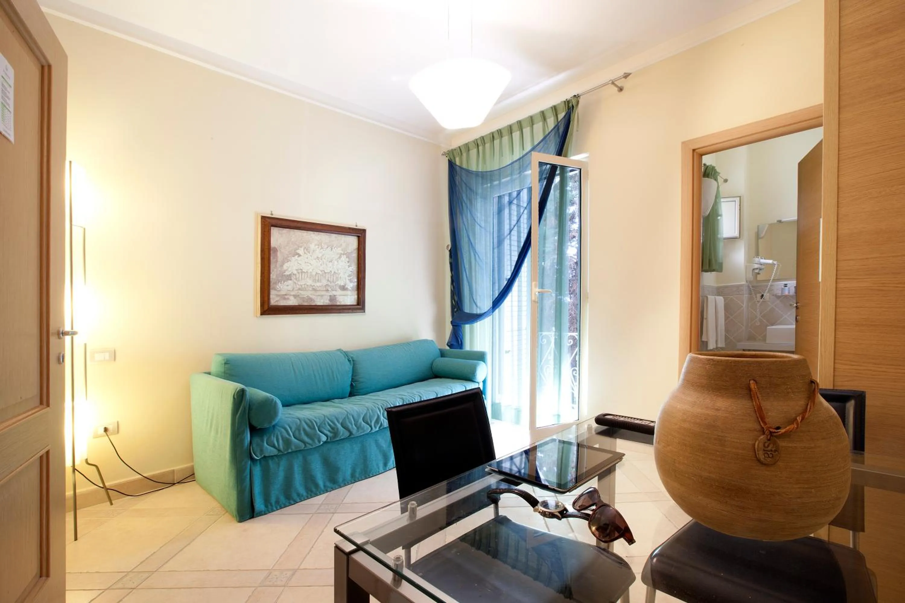 Seating area in Posidonia Residence