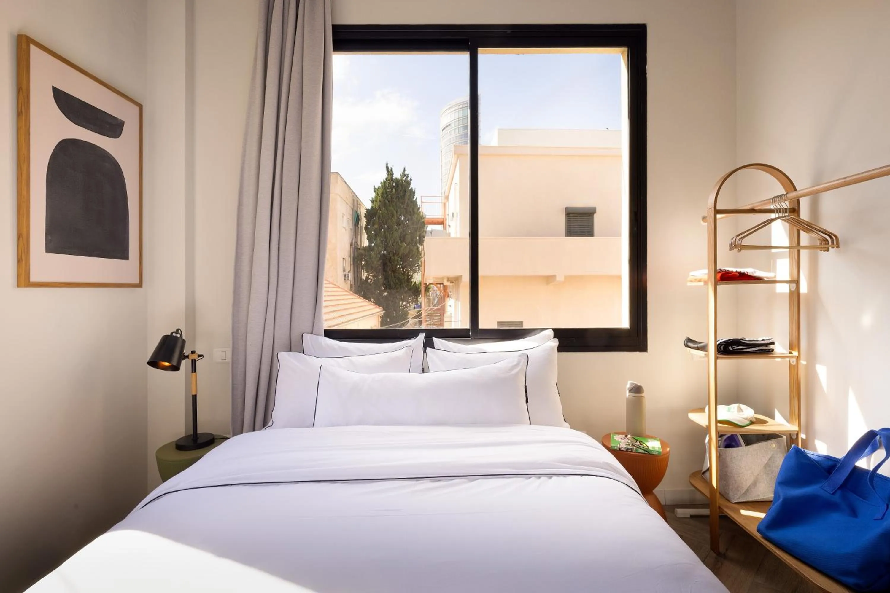 Bedroom, Bed in Monochrome - by Loginn Tel-Avivian hotels