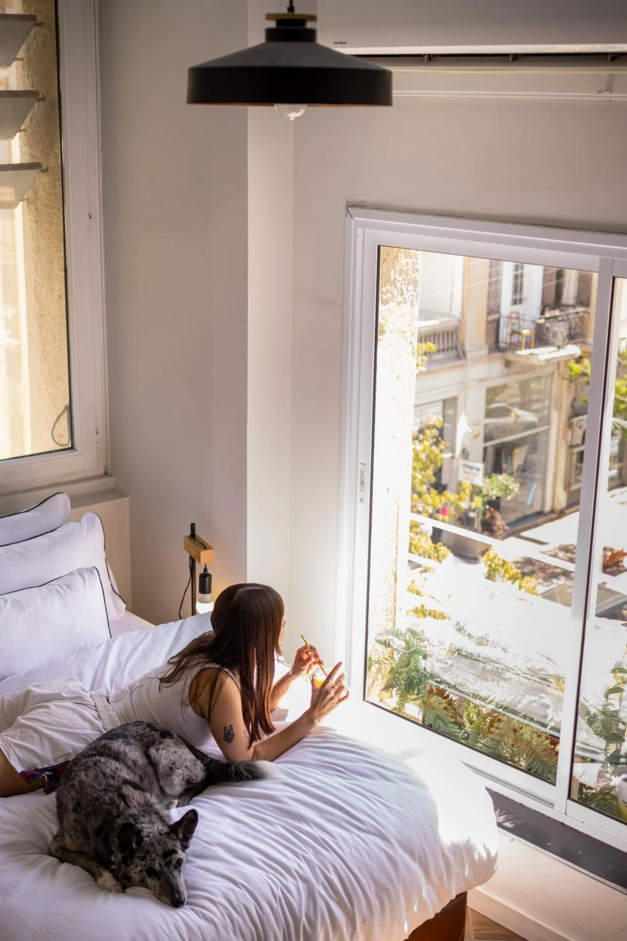Bedroom, Bed in Monochrome - by Loginn Tel-Avivian hotels