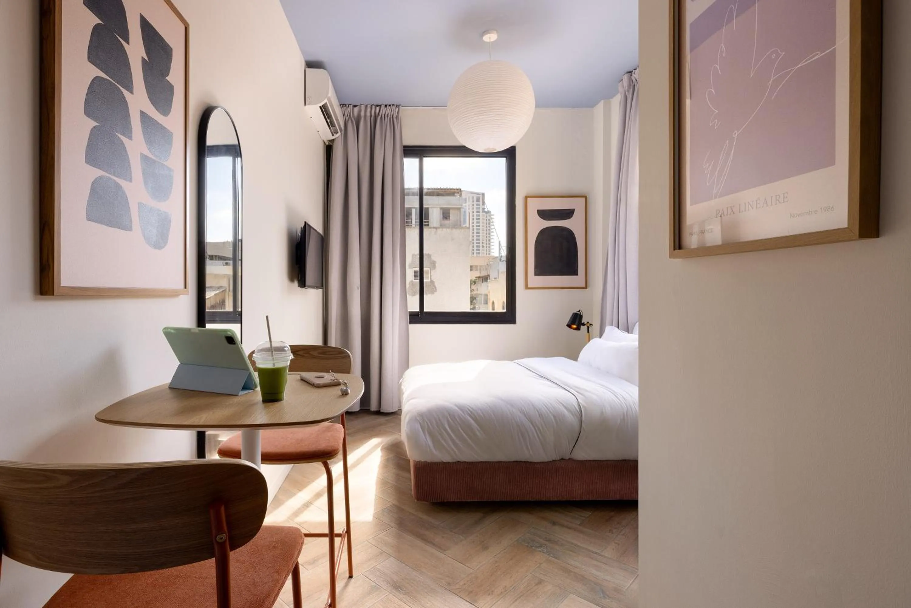 Bedroom, Bed in Monochrome - by Loginn Tel-Avivian hotels