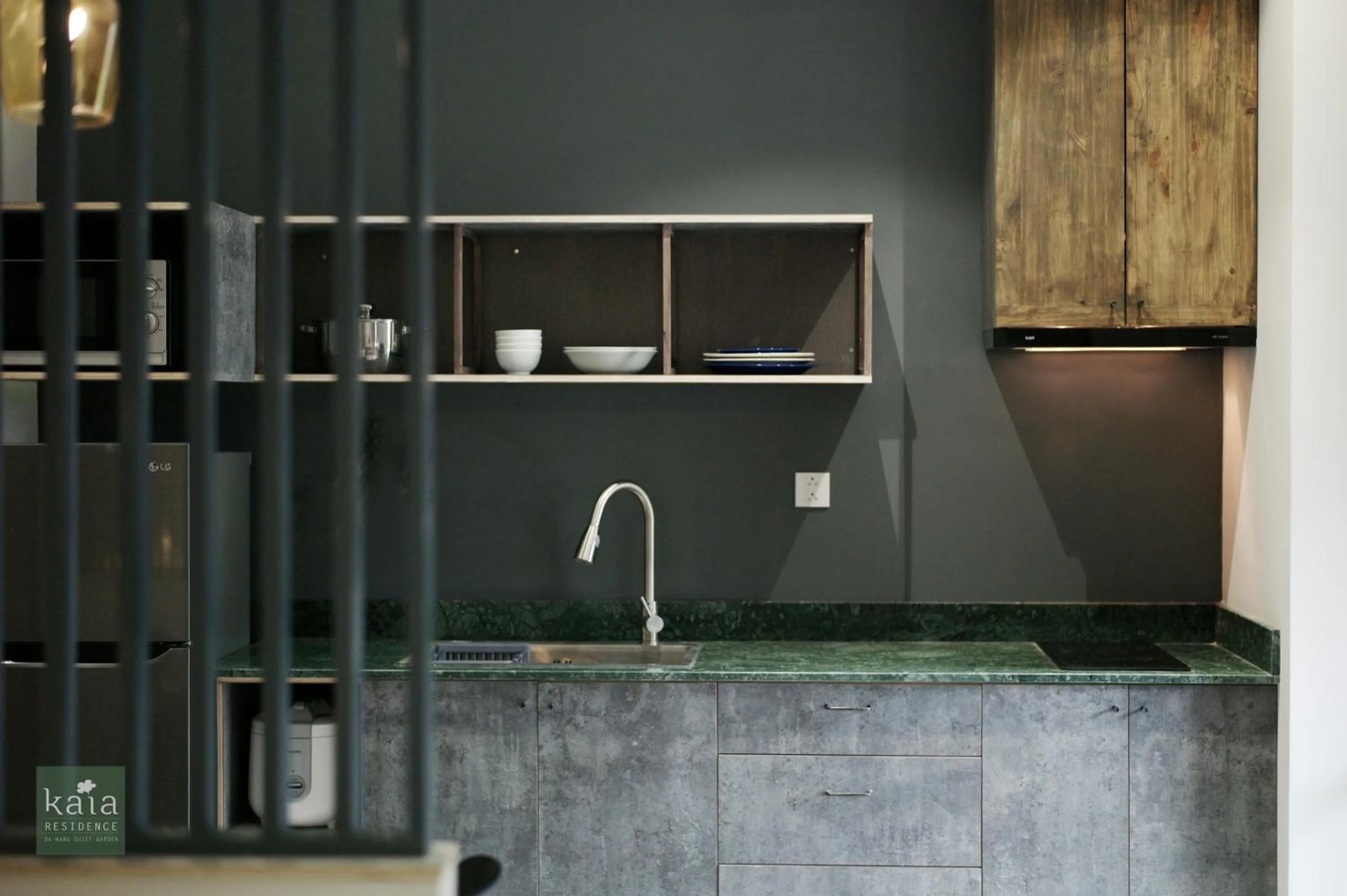 Kitchen or kitchenette in Kaia Residence Danang Quiet Garden