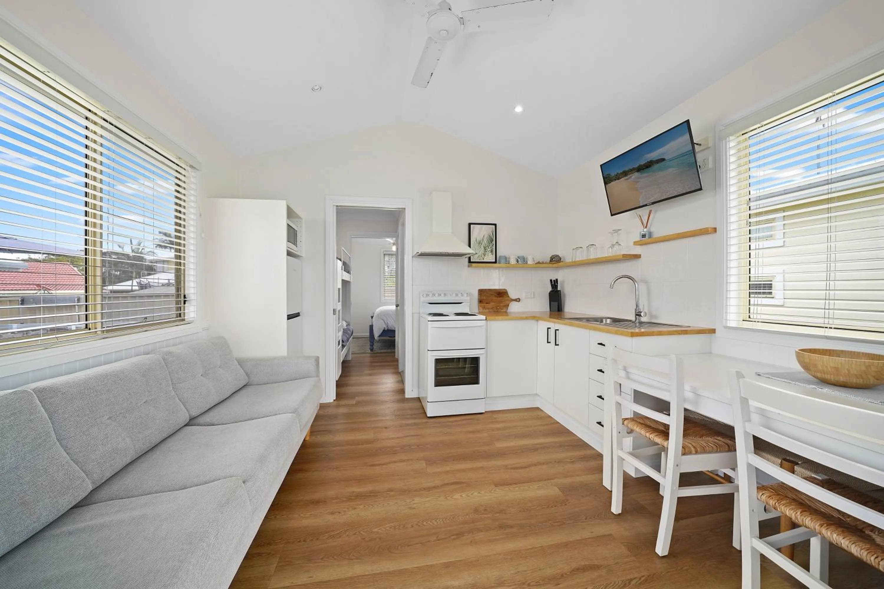 kitchen in Little Palm Cabins
