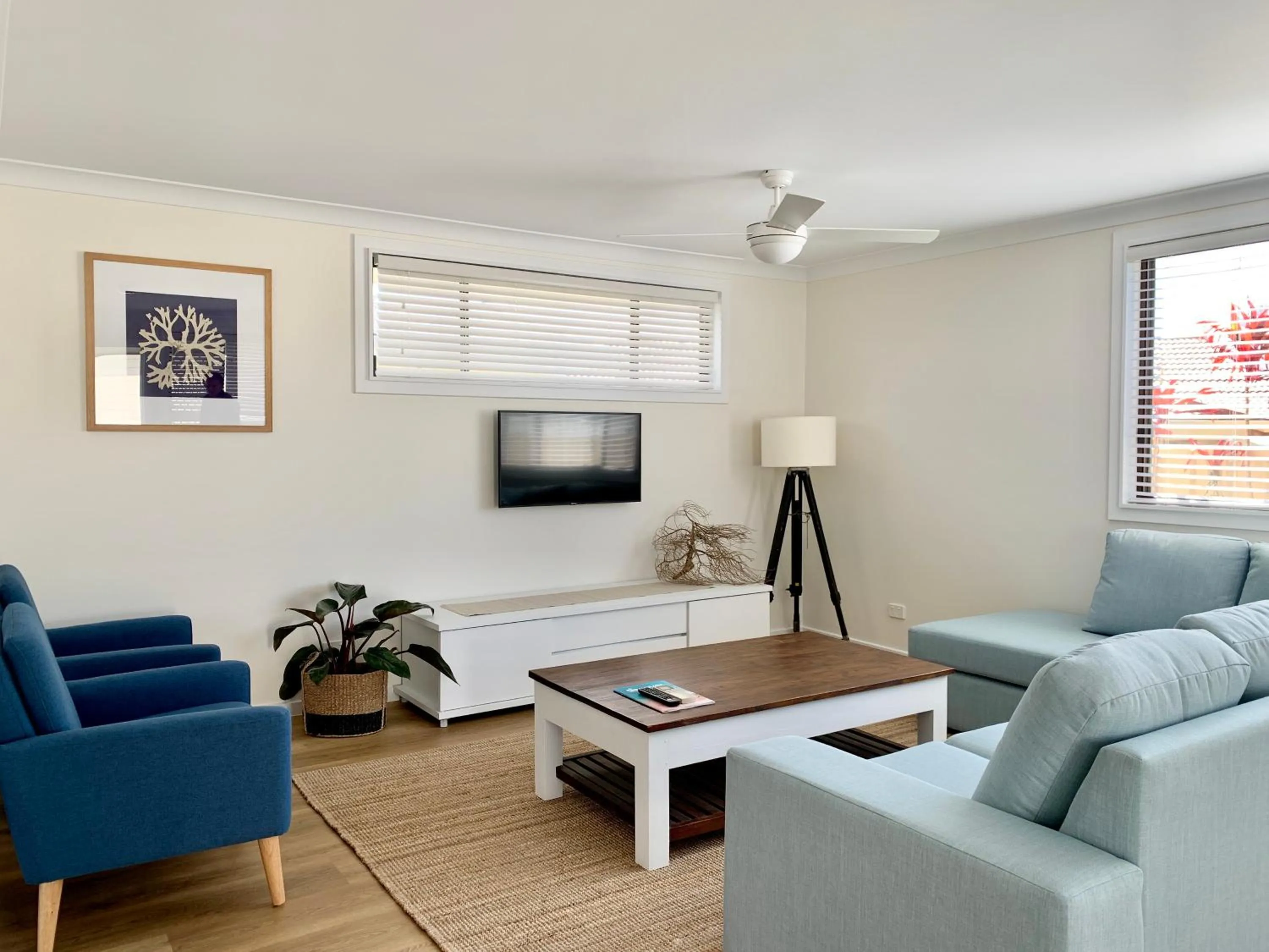 Living room in Little Palm Cabins