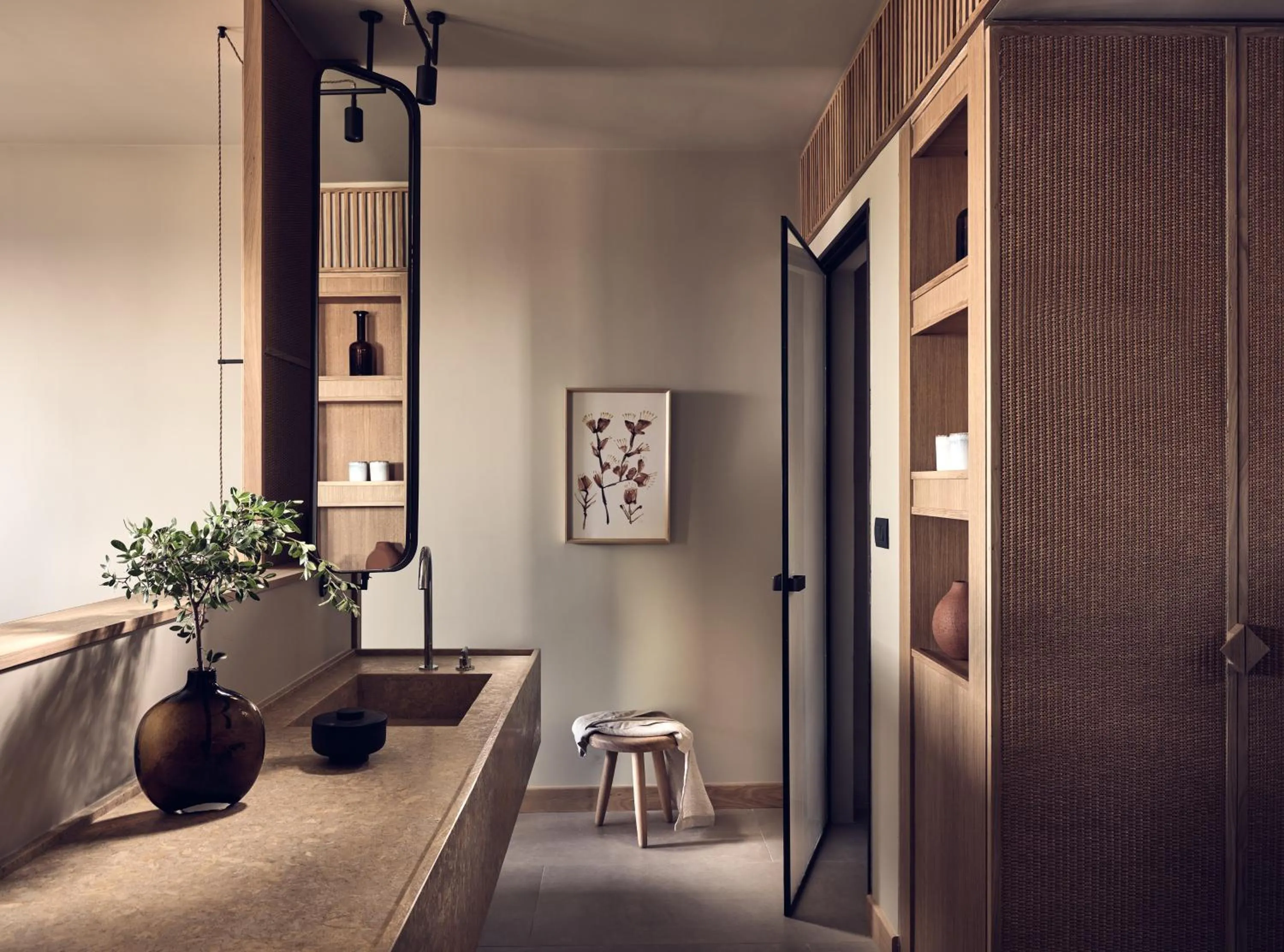 Bathroom, Bed in The Royal Senses Resort & Spa Crete, Curio Collection by Hilton