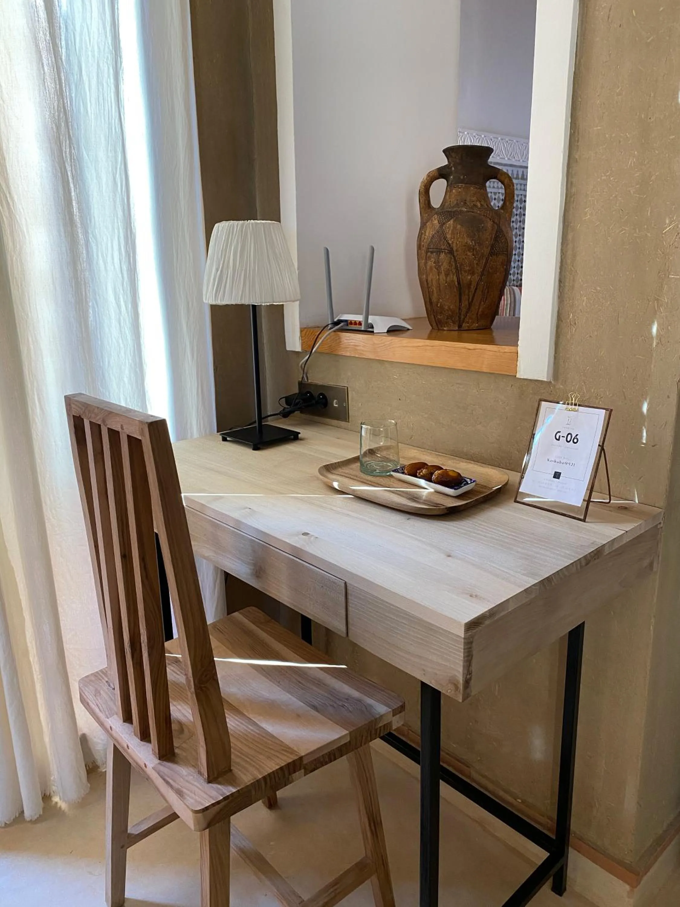 Seating area in Kasbah Tamsna