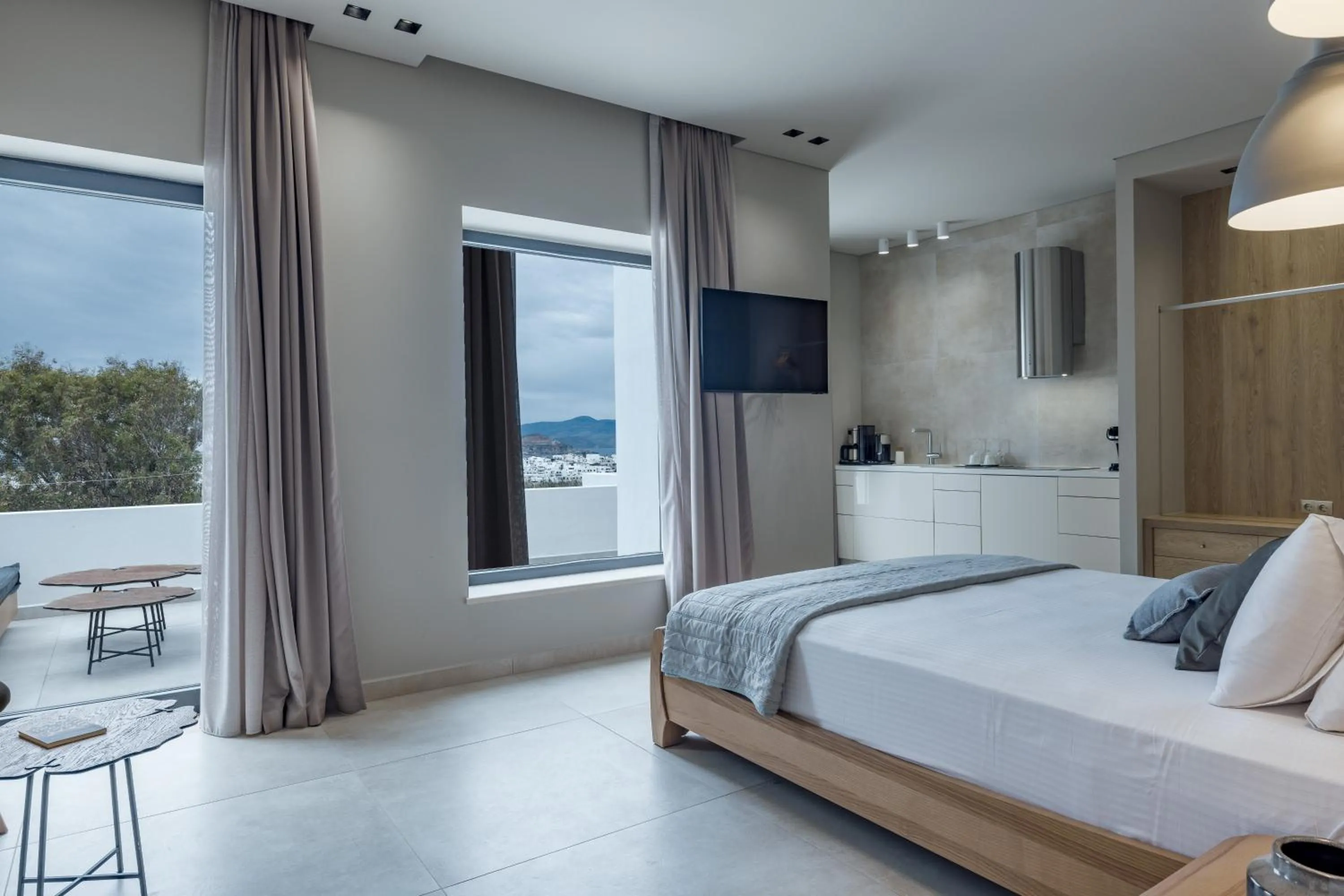 View (from property/room), Bed in El Mar Naxos