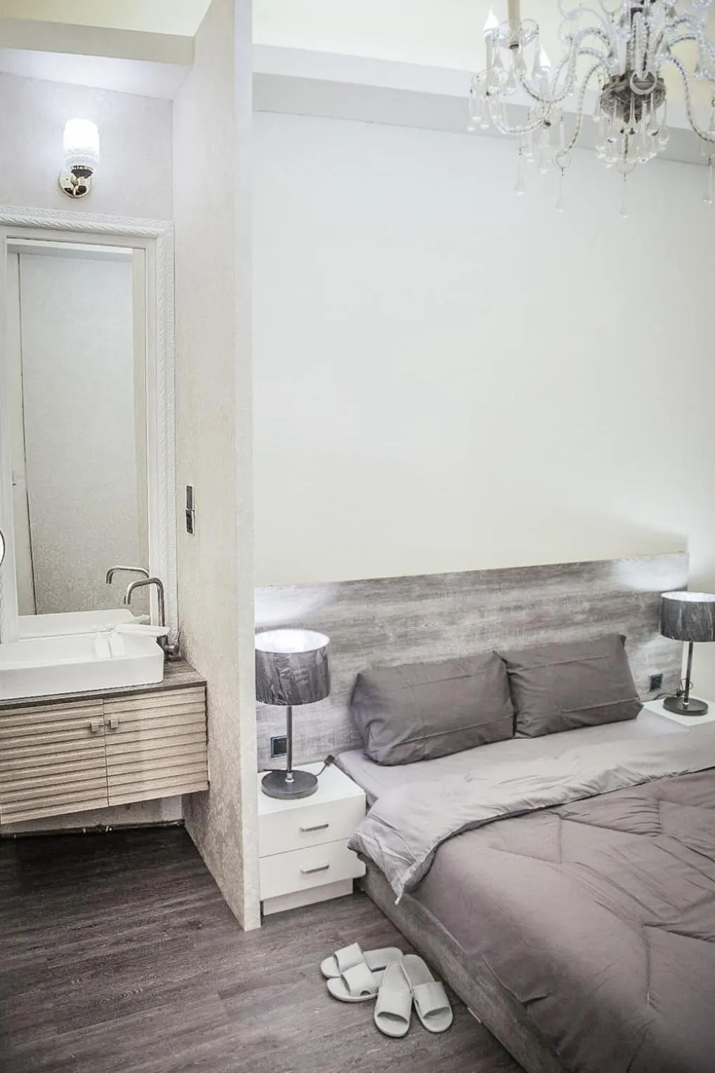 Photo of the whole room, Bed in Summer Night