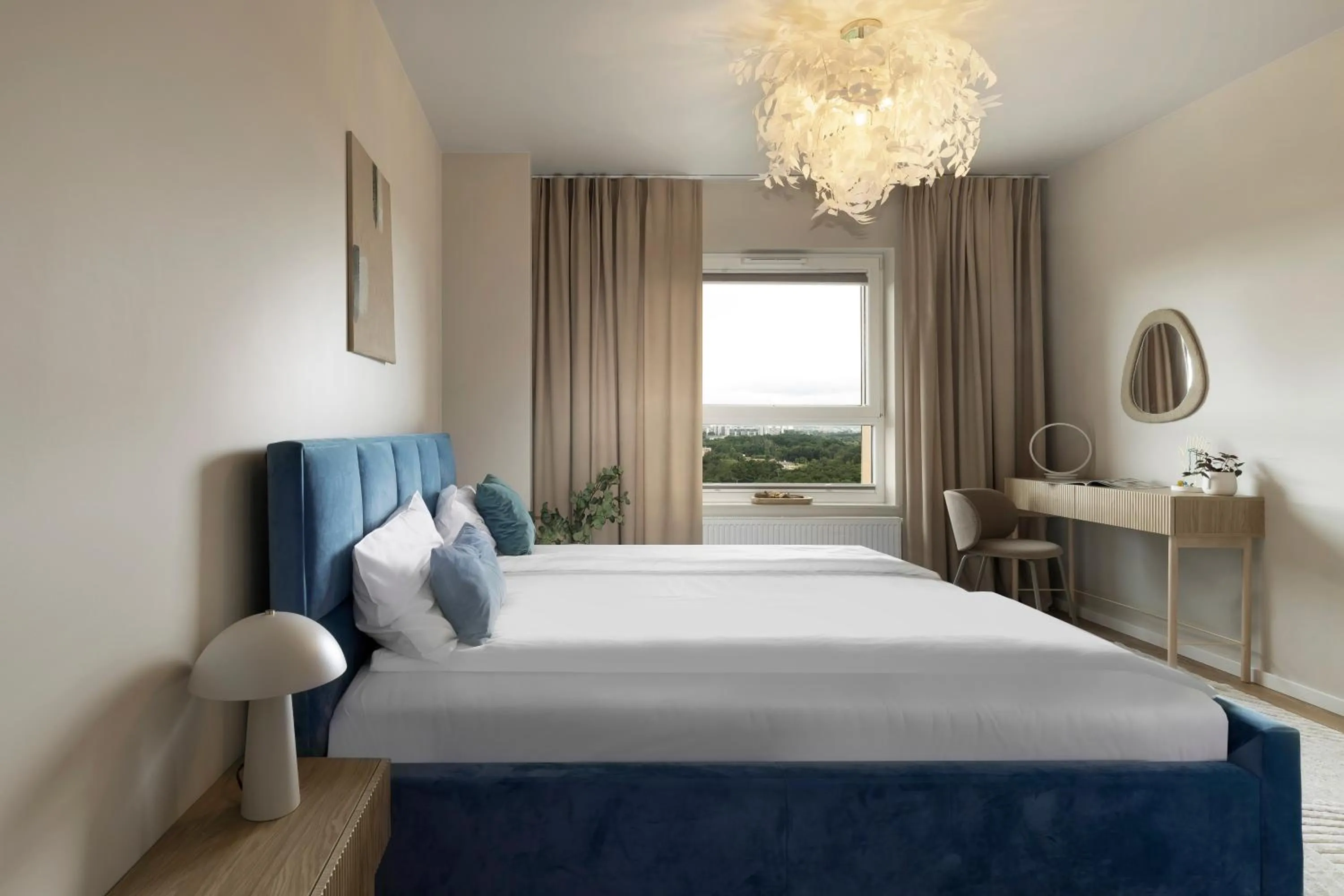 Bed in Symphony Baltica Towers Apartamenty