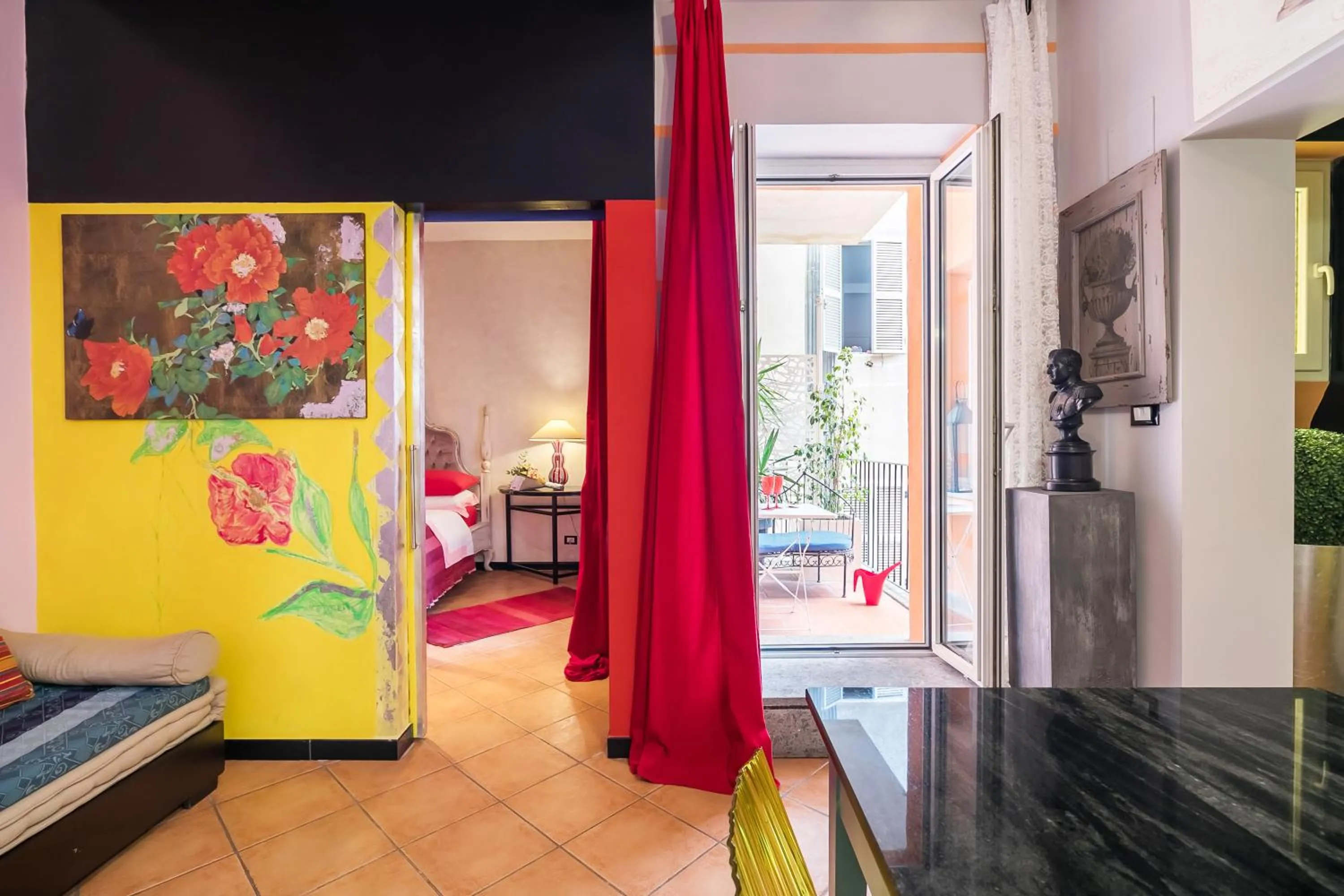 Communal lounge/ TV room, Bed in Appartamenti MarcoAurelio49