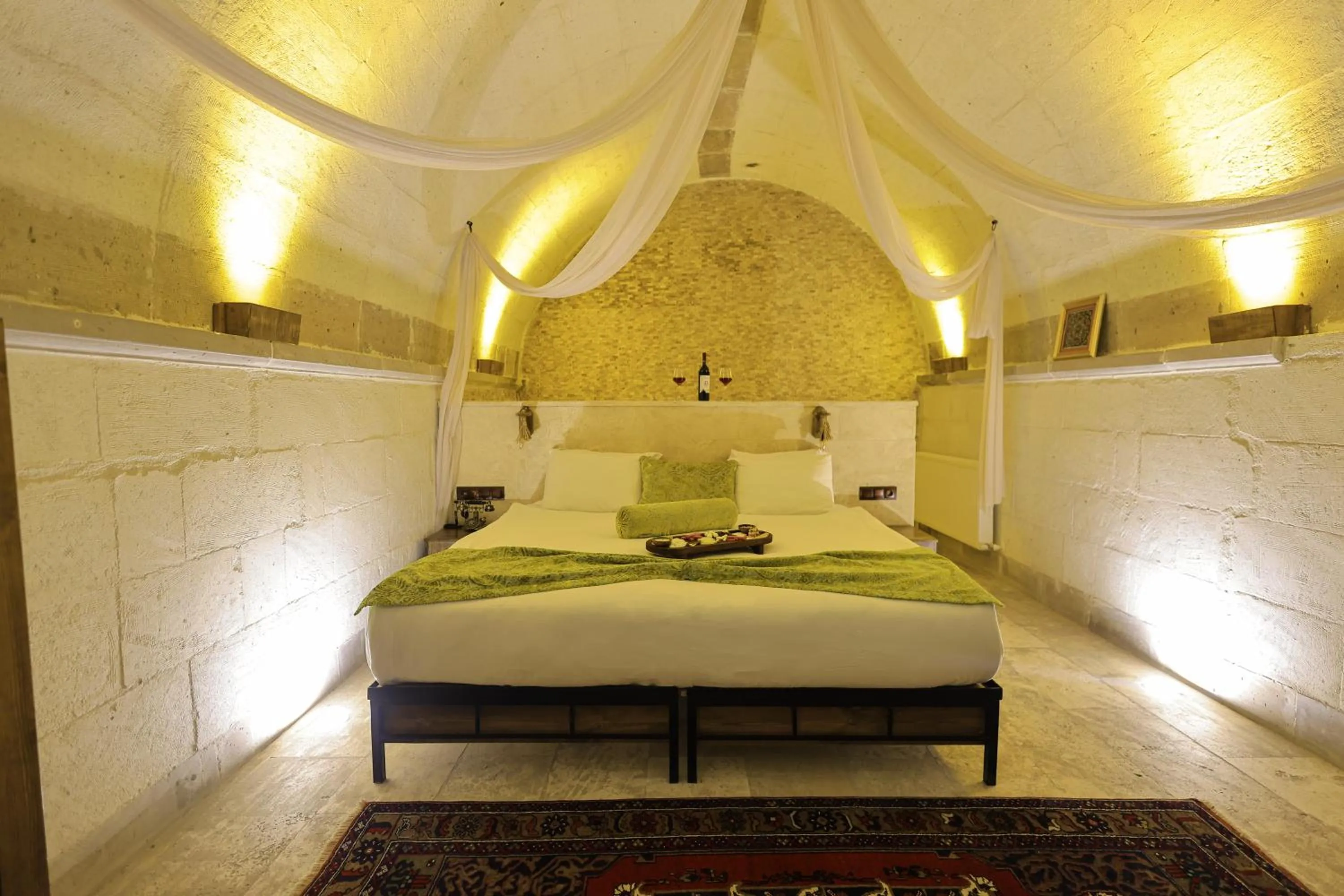 Bed in Ortahisar Cave Hotel