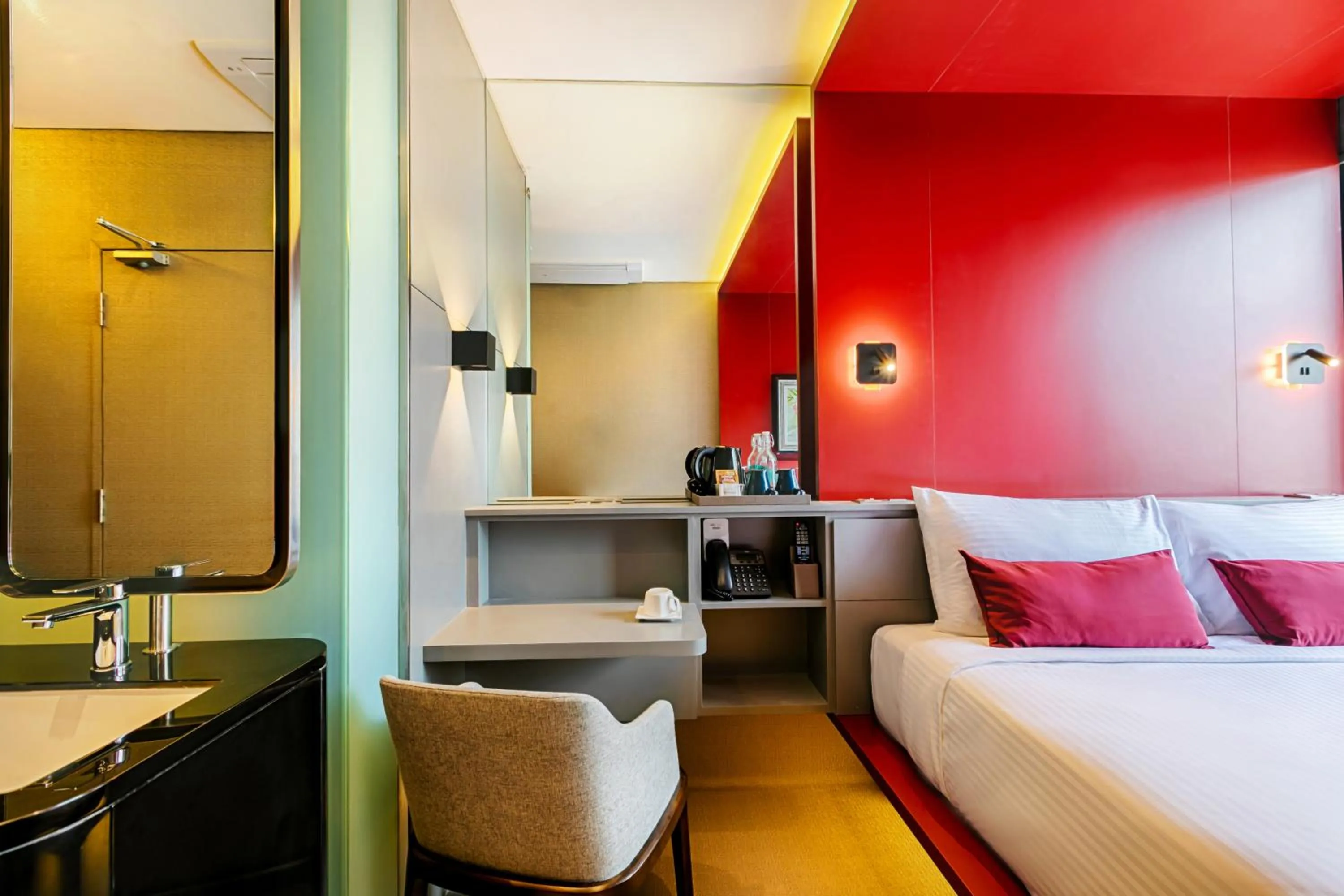 Seating area, Bed in The Upper House, Batu Kawan