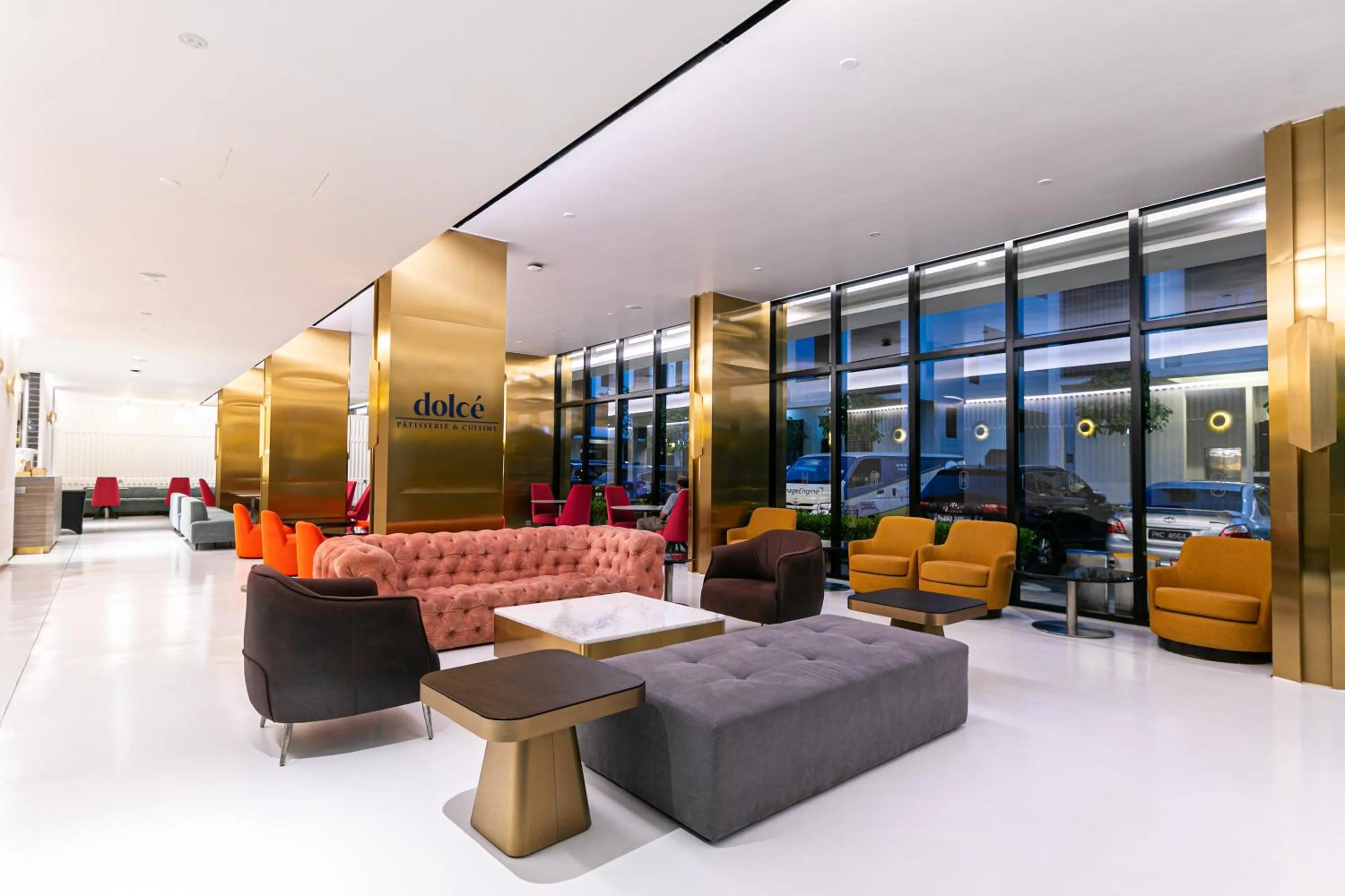 Seating area in The Upper House, Batu Kawan