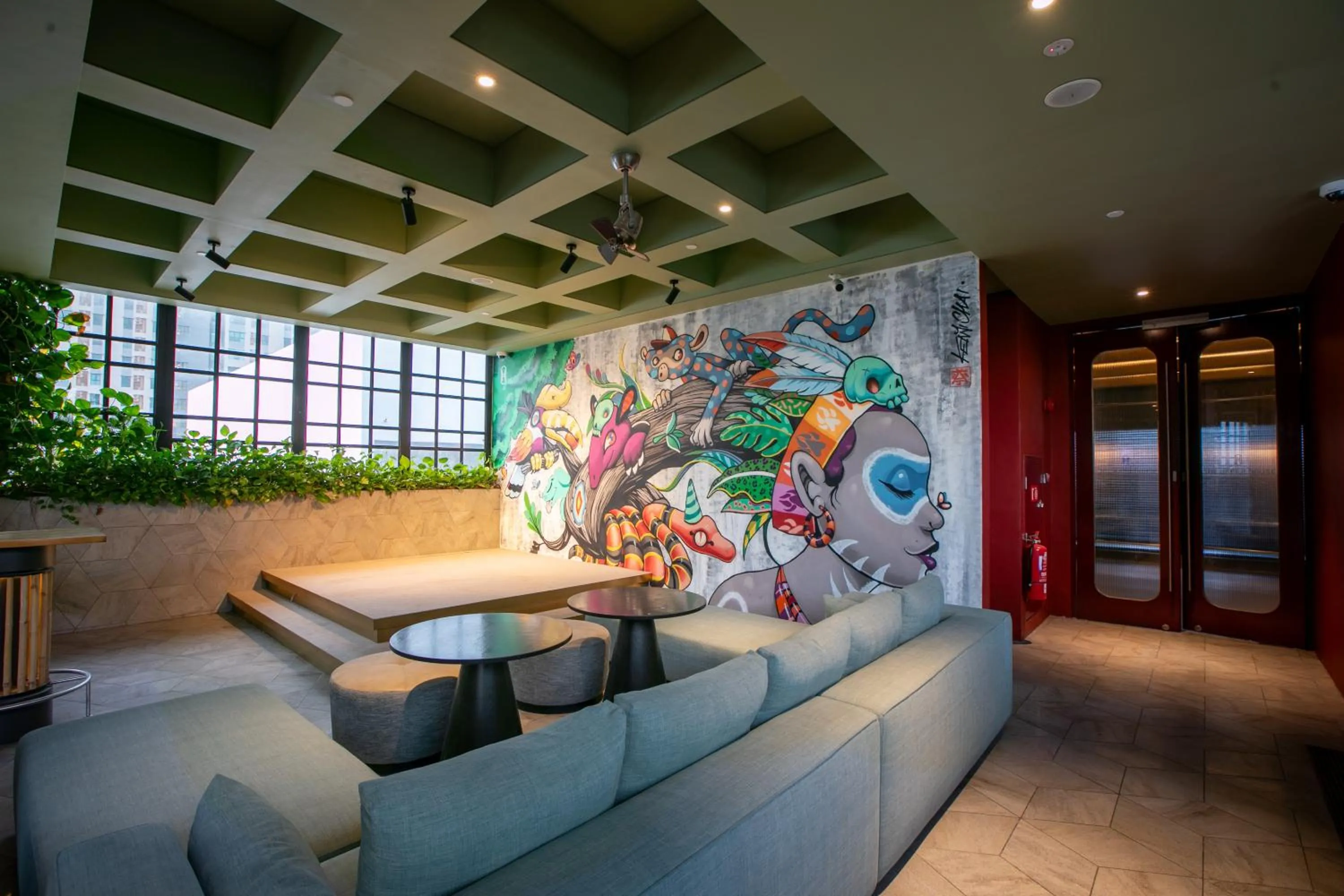 Seating area in The Upper House, Batu Kawan