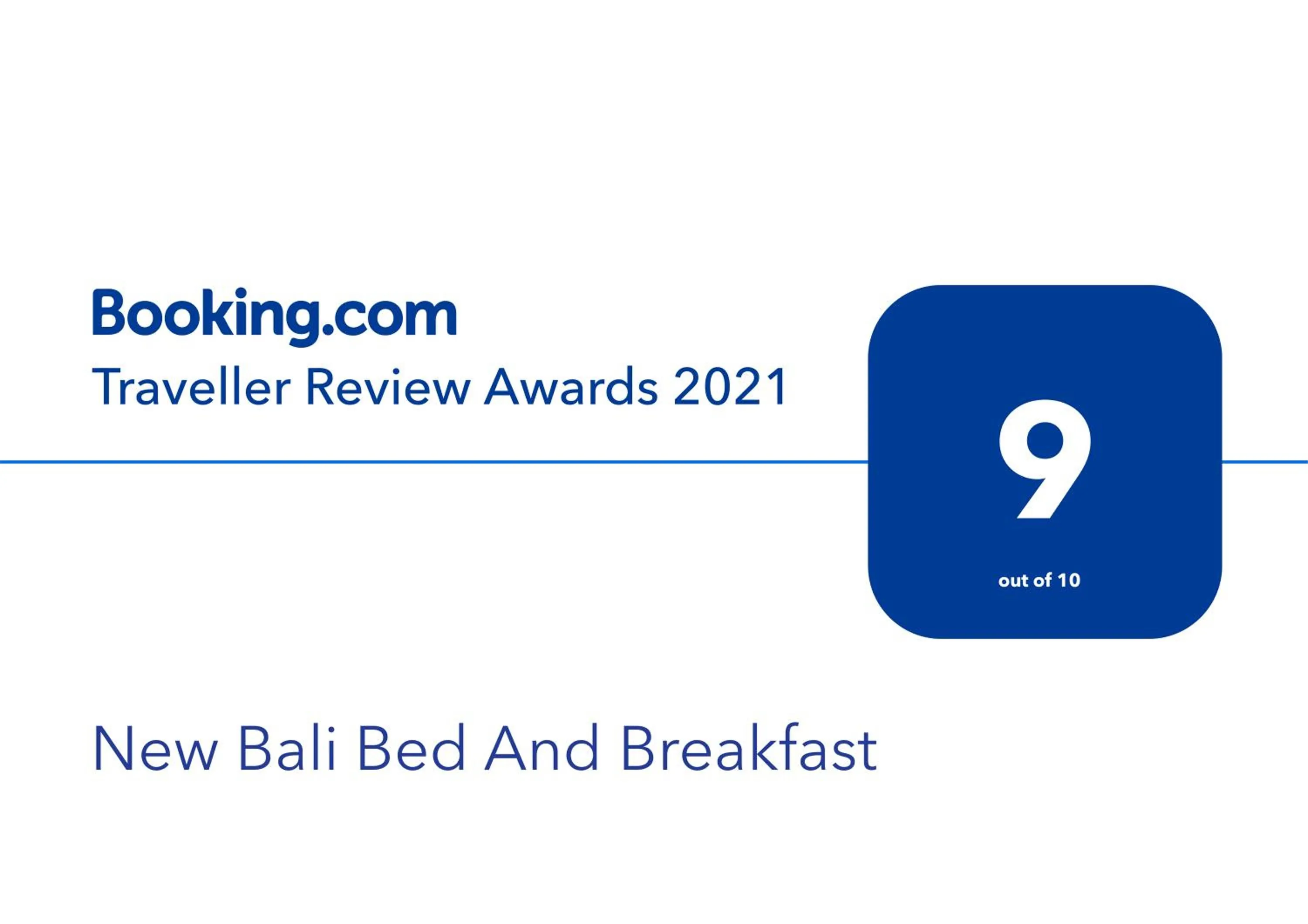 Certificate/Award in New Bali Guesthouse