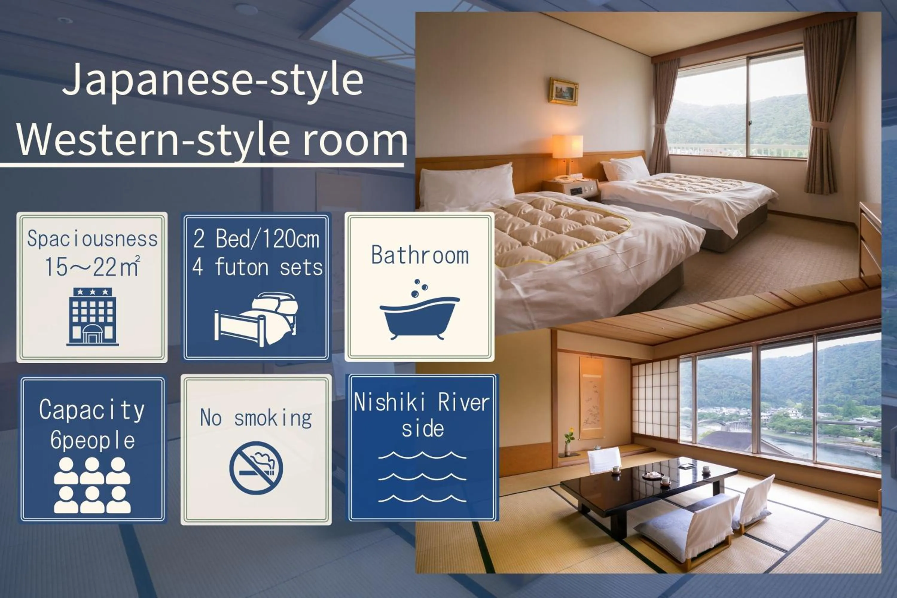 Photo of the whole room, Bed in Iwakuni Kokusai Kanko Hotel