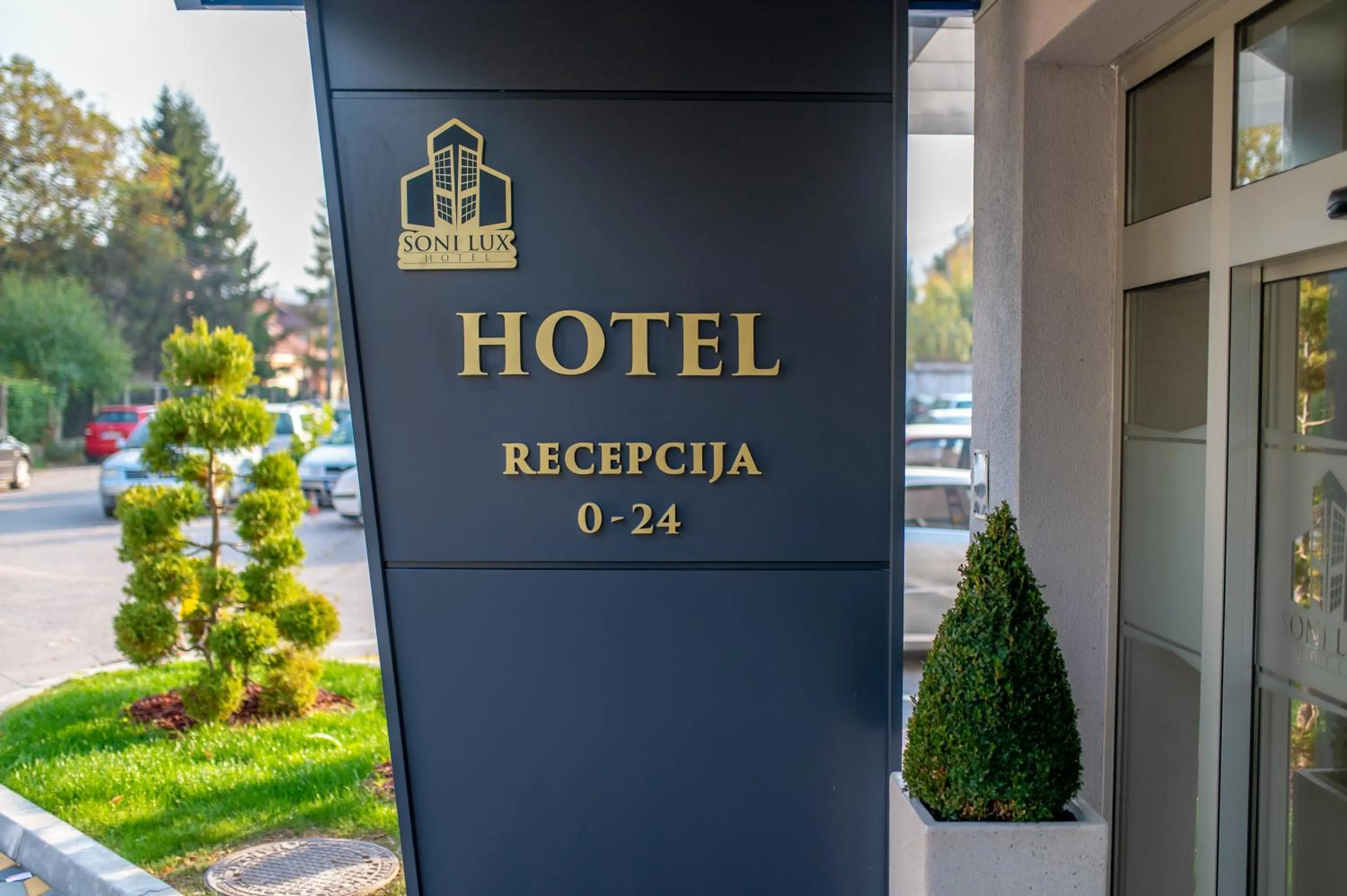 Property logo or sign in Hotel Soni Lux