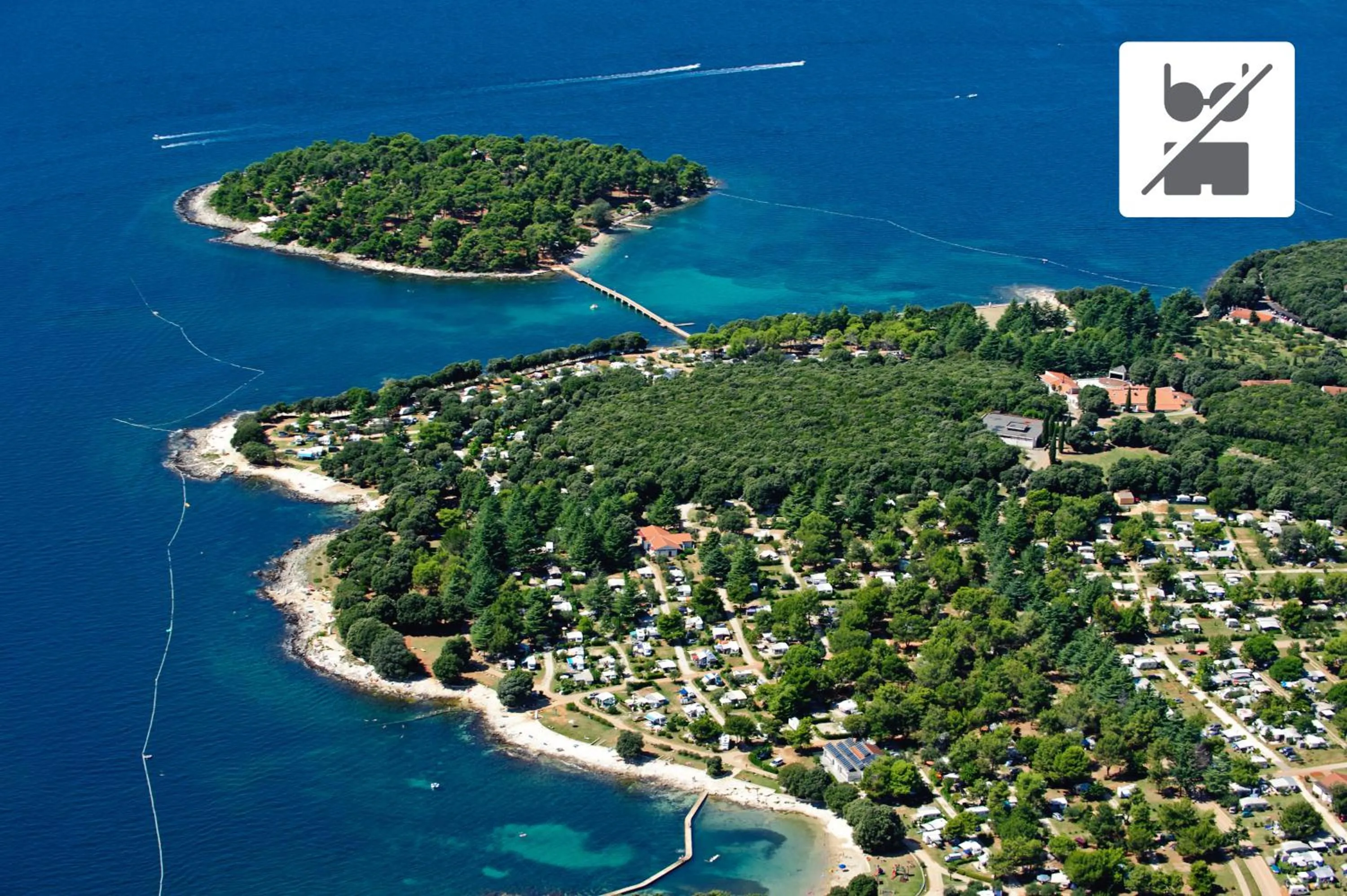 Bird's eye view in Maistra Camping Koversada Uncovered Naturist Mobile homes